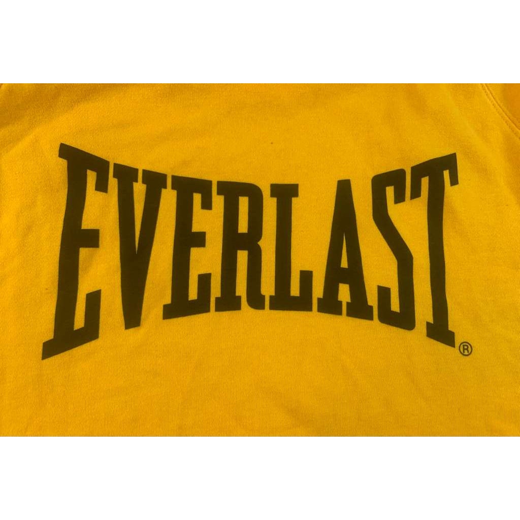 Everlast Hoodie Men M Yellow Boxing Gloves Graphic Back Print AS Colour Pullover