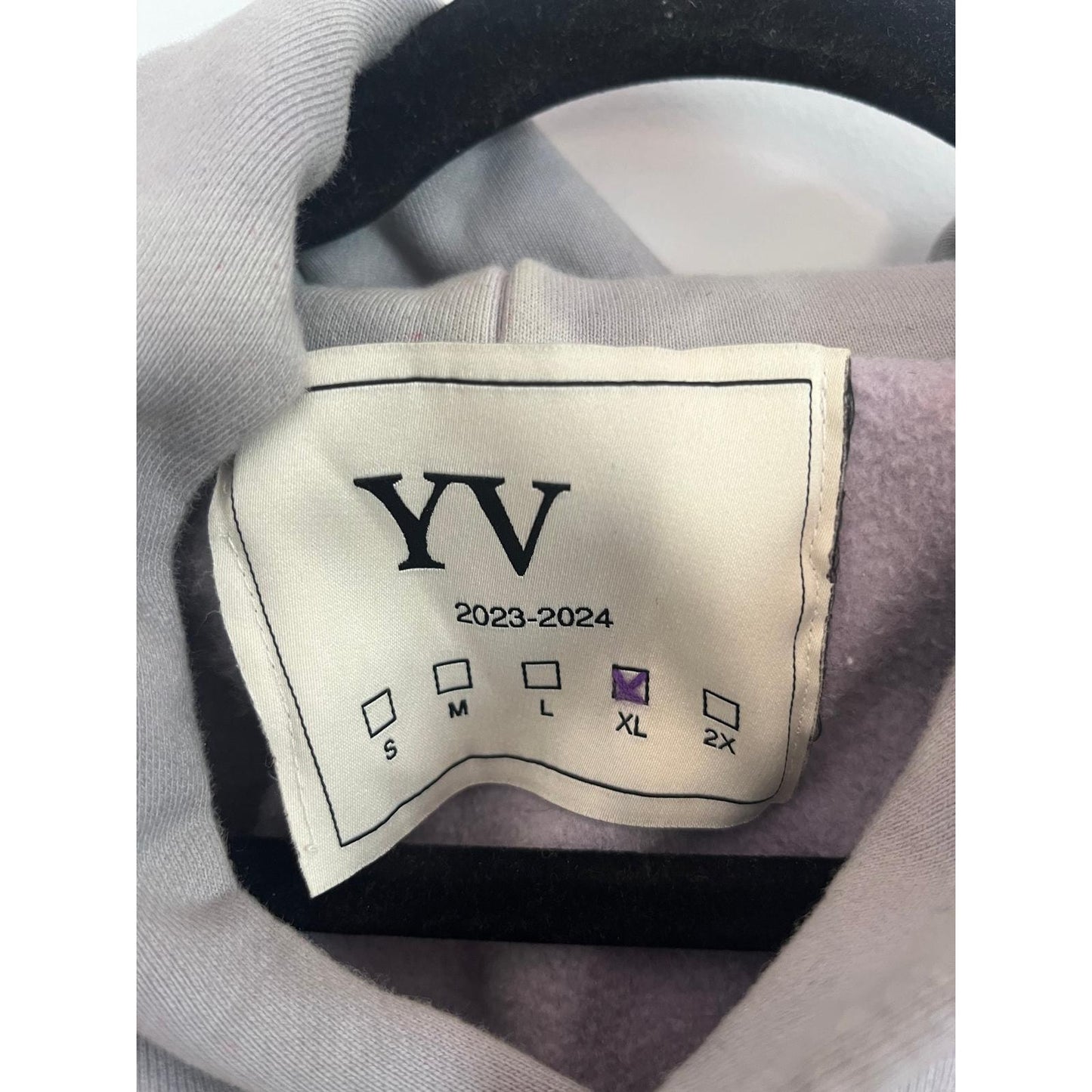 YV Graphic Hoodie Men XL Gray Tie Dye Streetwear Planet Back Print