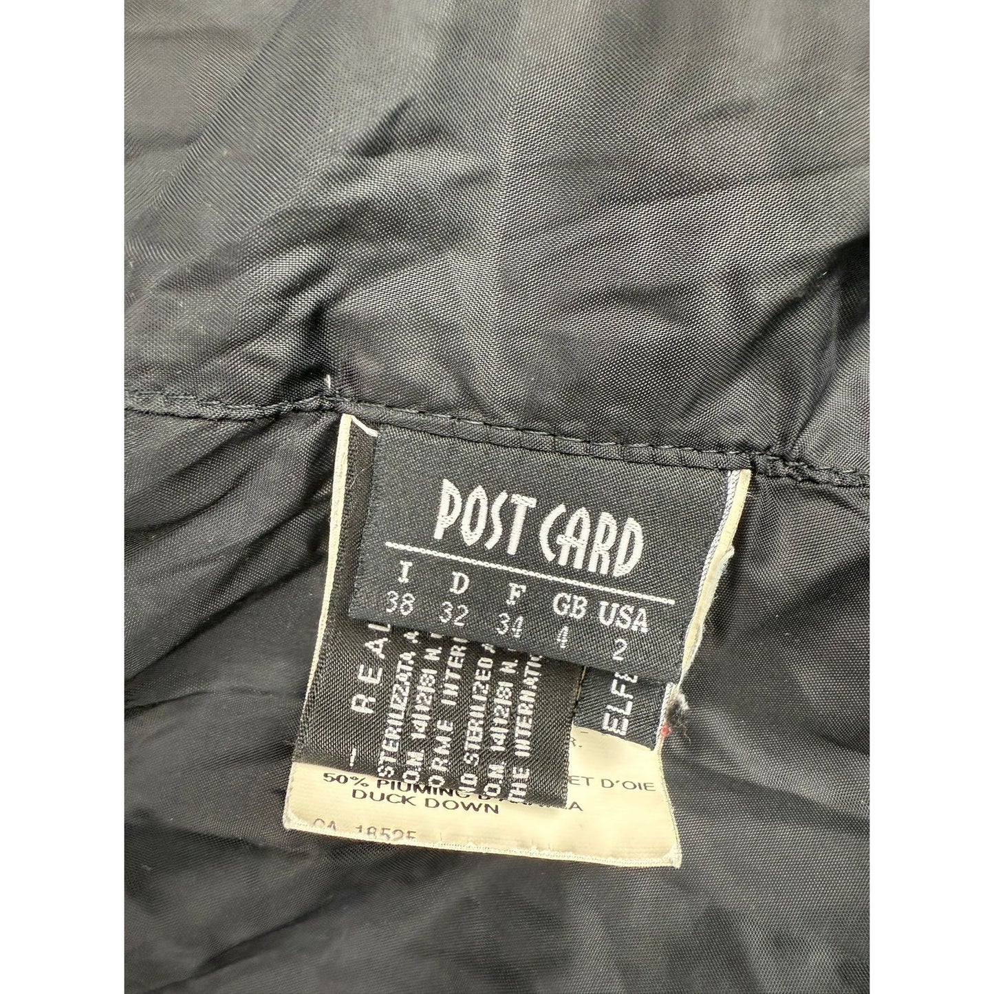 Post Card Women's 2 I38 GB4 Black Puffer Winter Coat Made In Romania