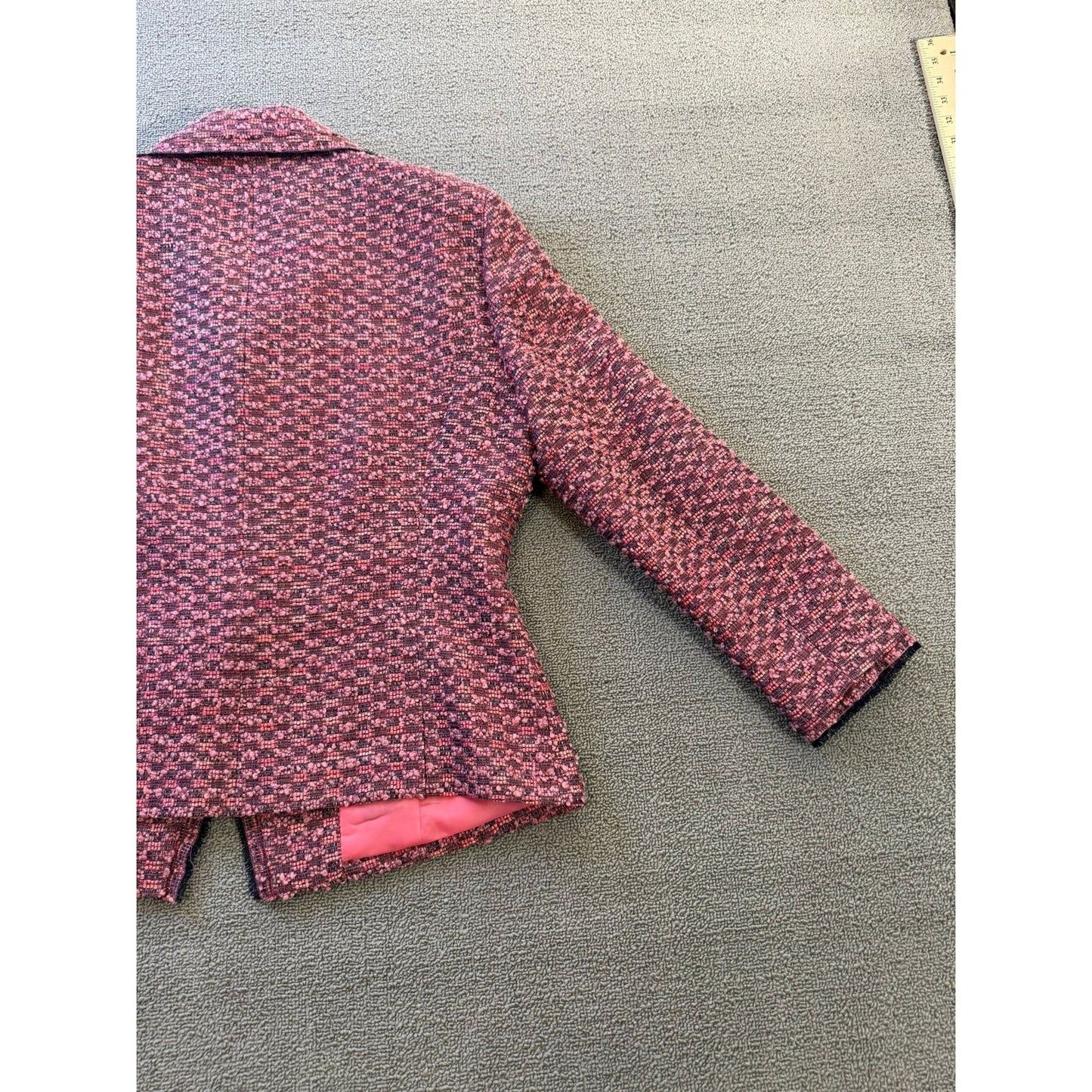 Emanuel Ungaro Size 14 Womens Pink Tweed Blazer Jacket