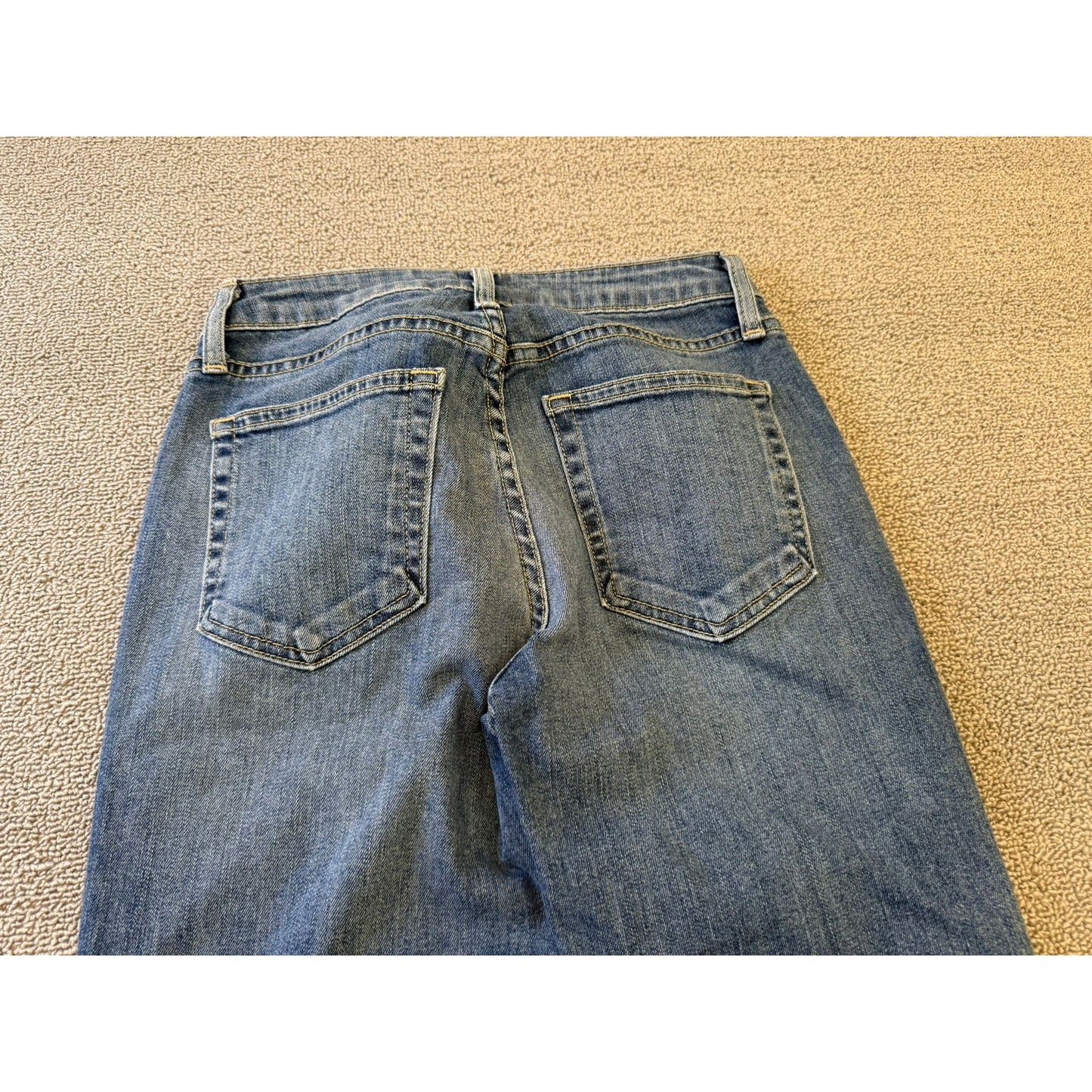JUSTBLACK Female Light Dark Wash Denim Jeans Size 24 Raw Hem Straight Leg