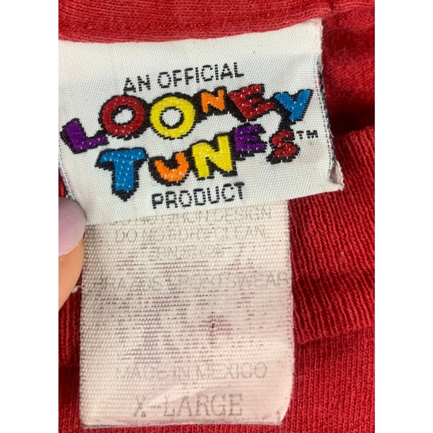 Vintage Looney Tunes 1996 Men's Size XL Red Tweety Graphic T Shirt As Sweet As