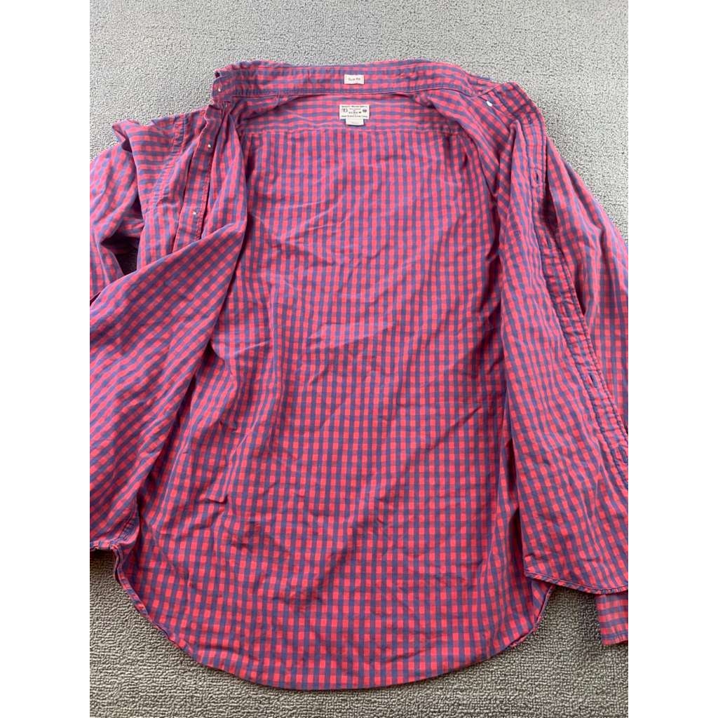 J.Crew Button Down Shirt Men's Medium Slim Fit Plaid Long Sleeve 100% Cotton