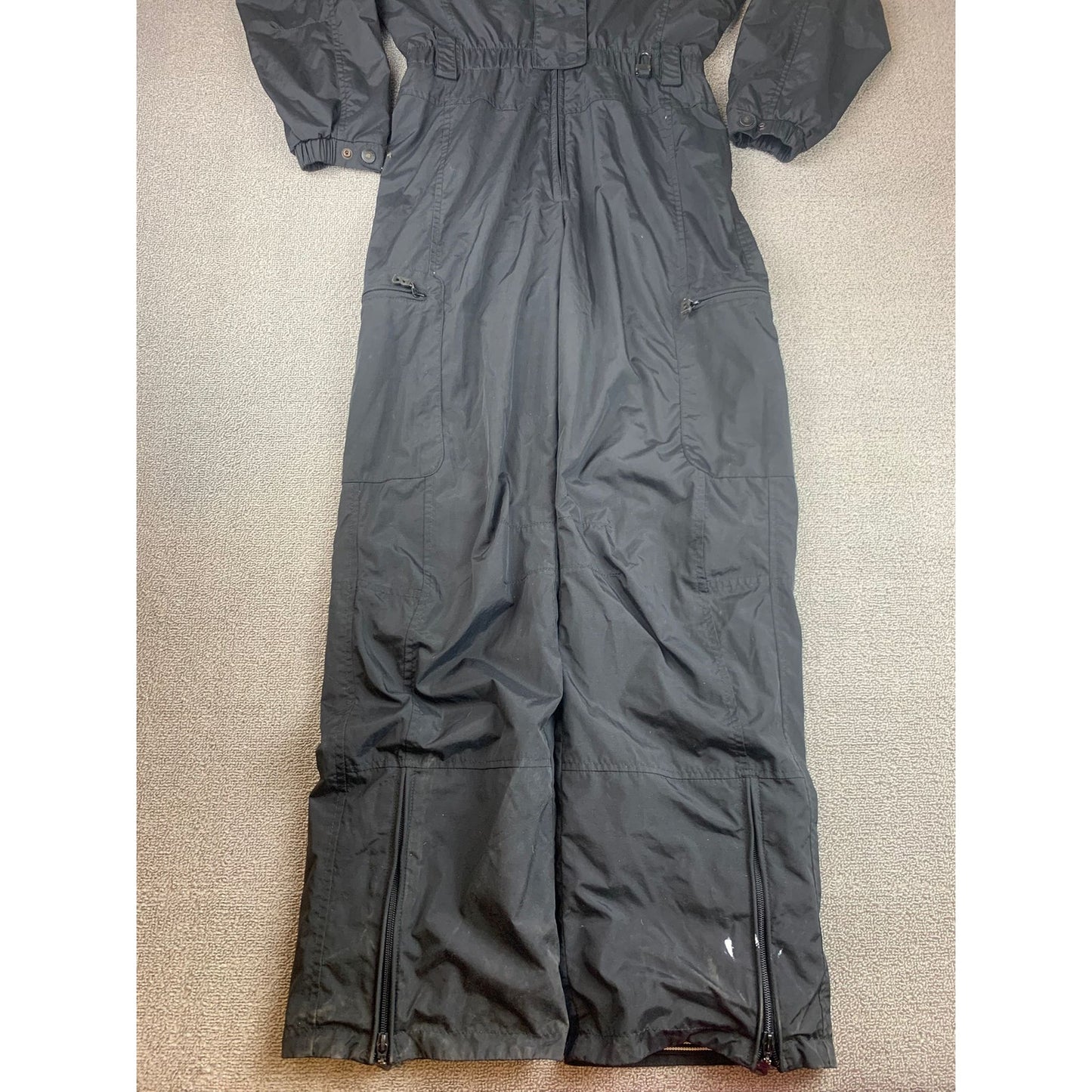 VTG Bogner Women 8 Long Black Ski Suit Hooded One Piece USA Made Winter Cold