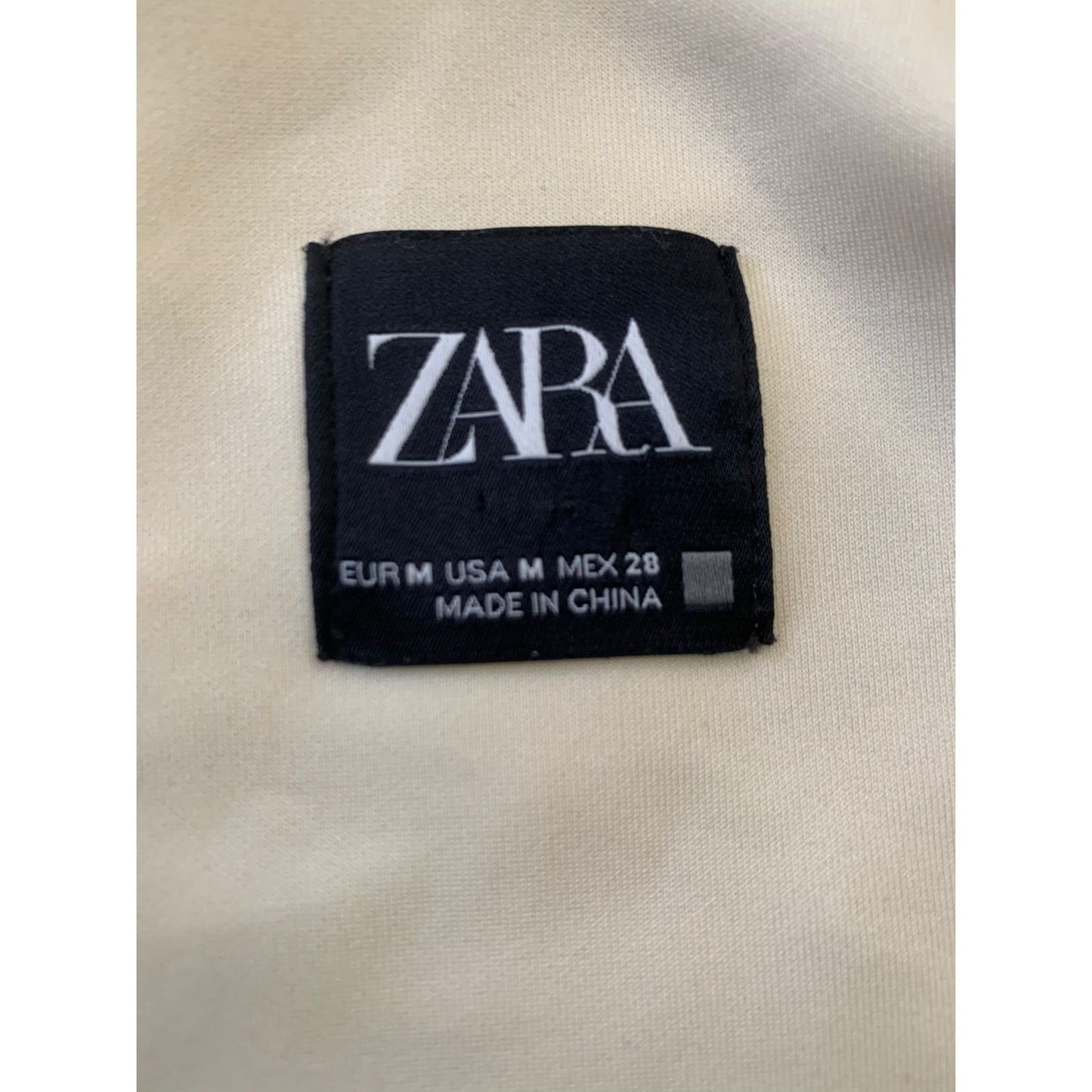 ZARA Women's Medium Cream White Long lapel Coat
