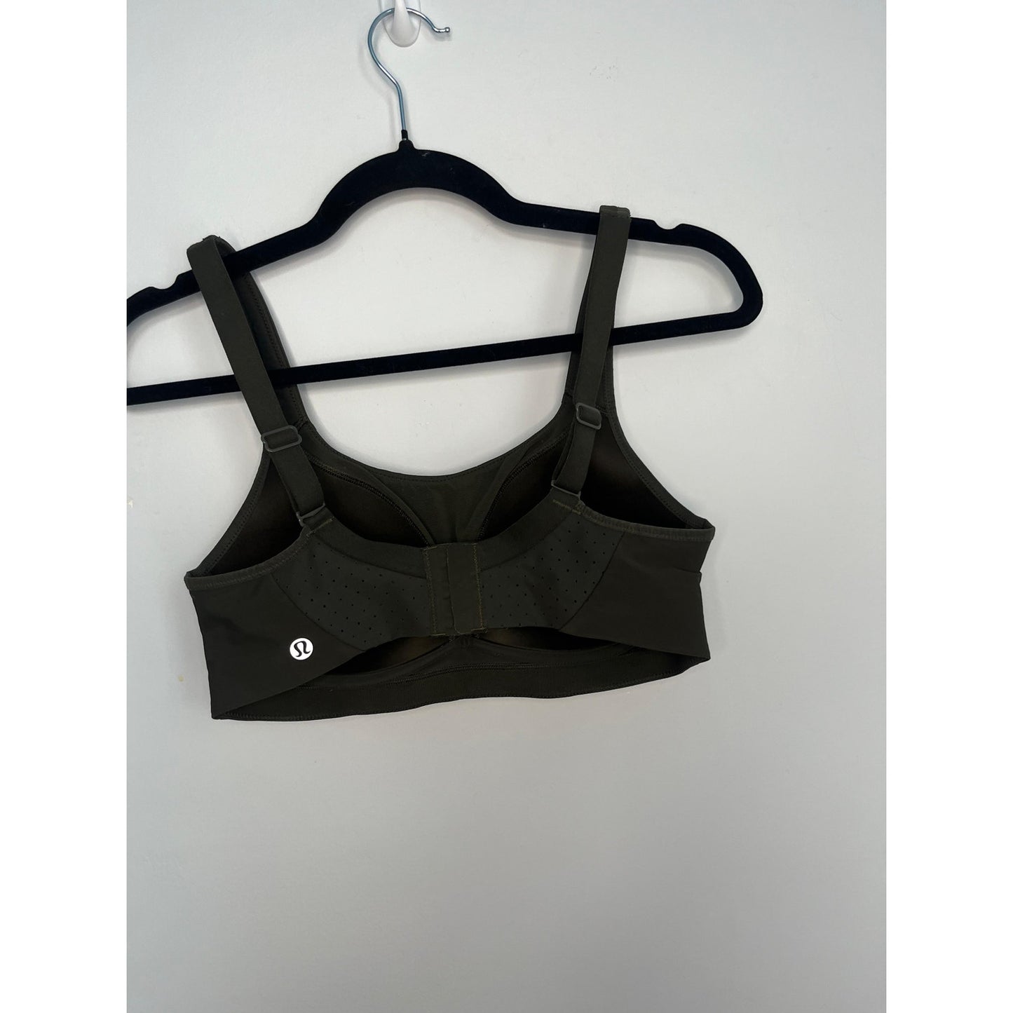 Lululemon Sports Bra Women One Size Olive Adjustable Back Hook Medium Support