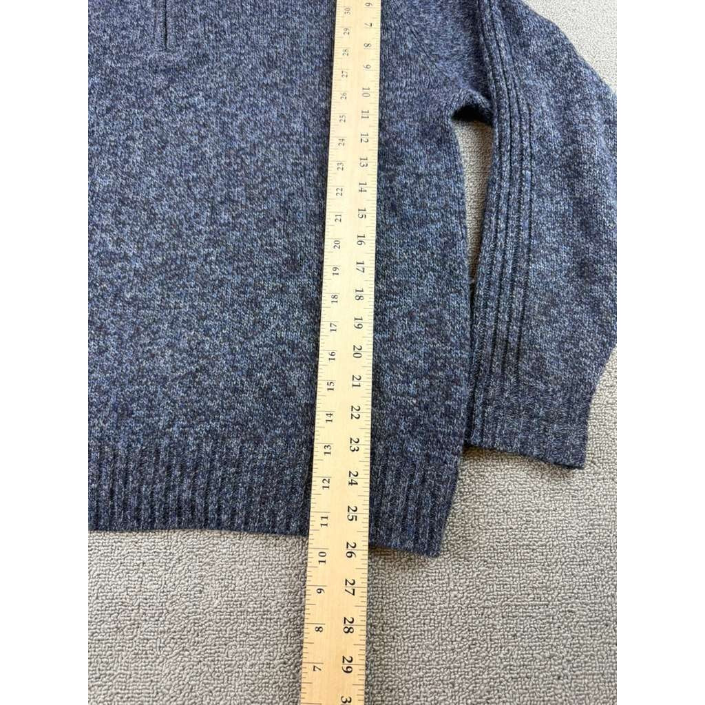 Pendleton Sweater Men's L Gray Shetland Wool Quarter Zip Mock Neck Long Sleeve