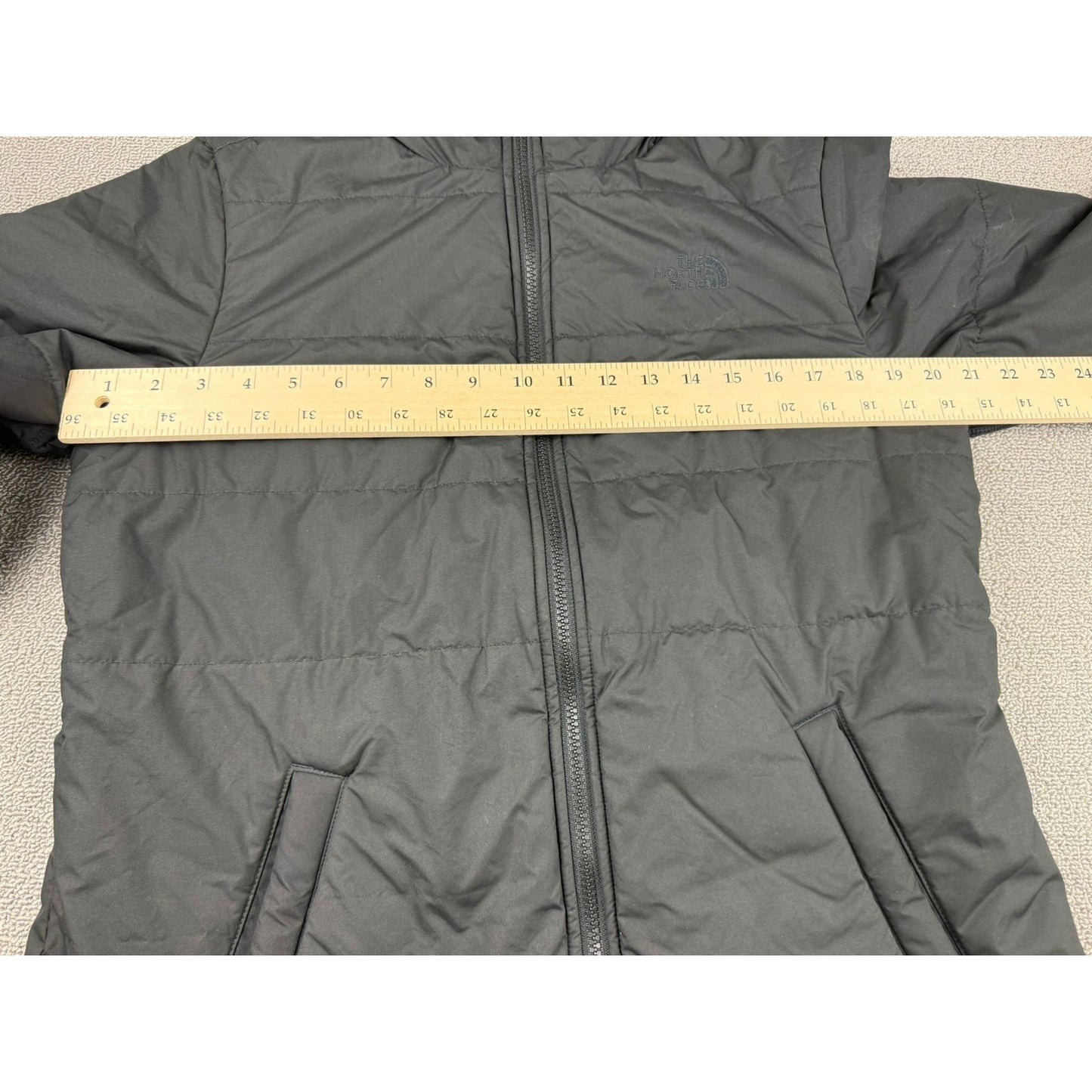 The North Face Women's Size Medium Black Fleece Hooded Puffer Jacket Reversable