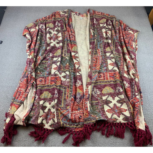 Ecote Urban Outfitters Duster Women's Small Blanket Kimono Boho Fringe Sweater
