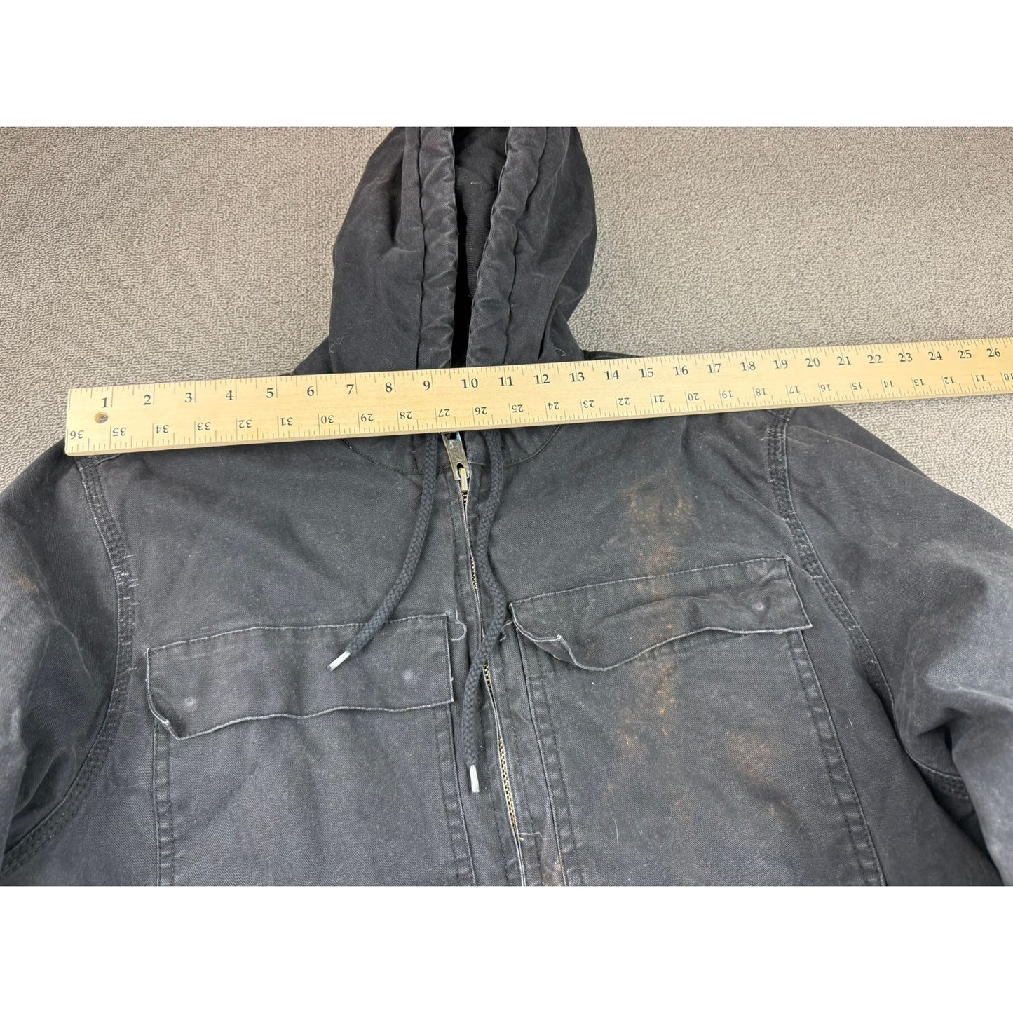 Dickies Work Wear Men's Size Large Black Full-zip Hooded Quilted Lined Jacket