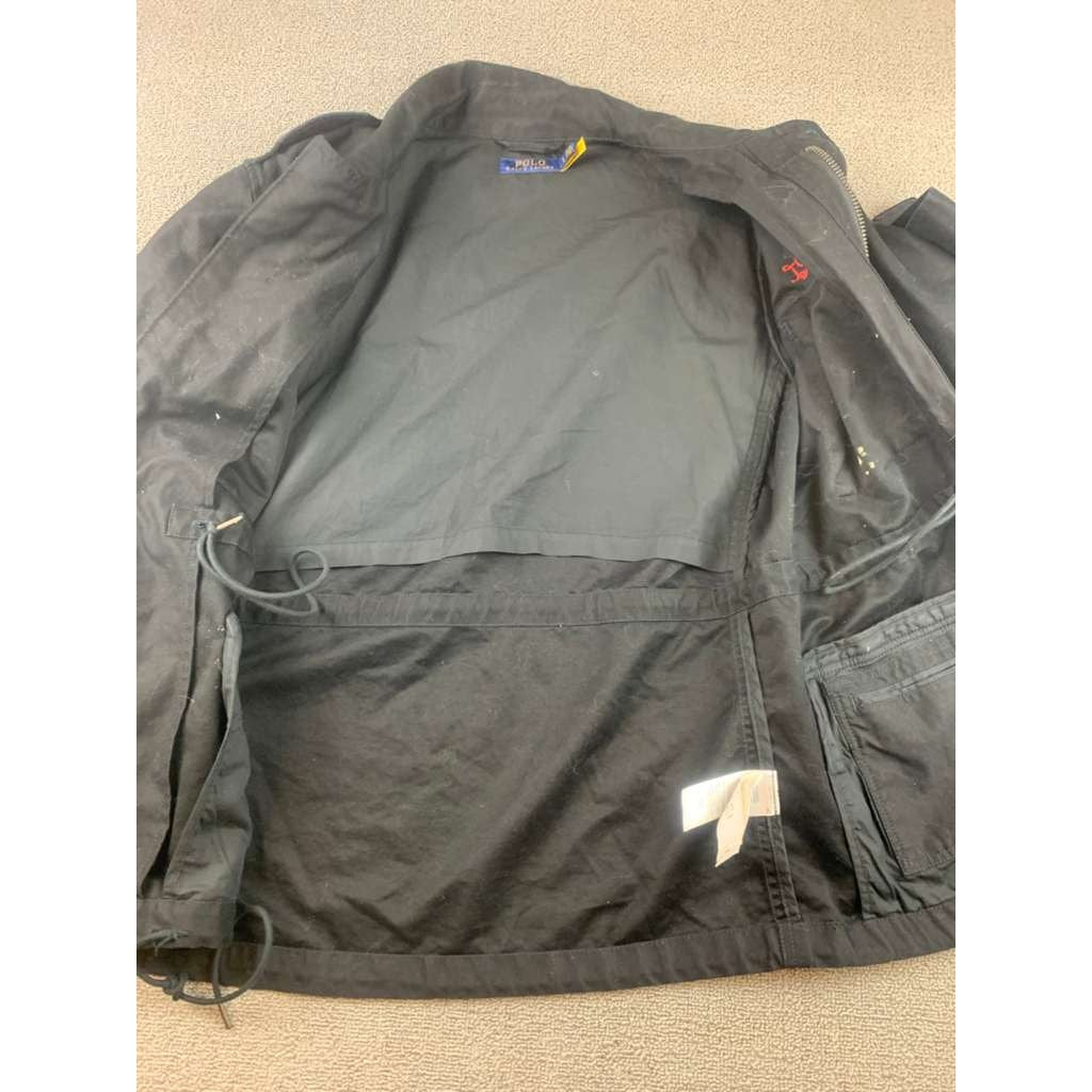 Polo Ralph Lauren Women Large Black Southwestern Aztec Military Field Jacket