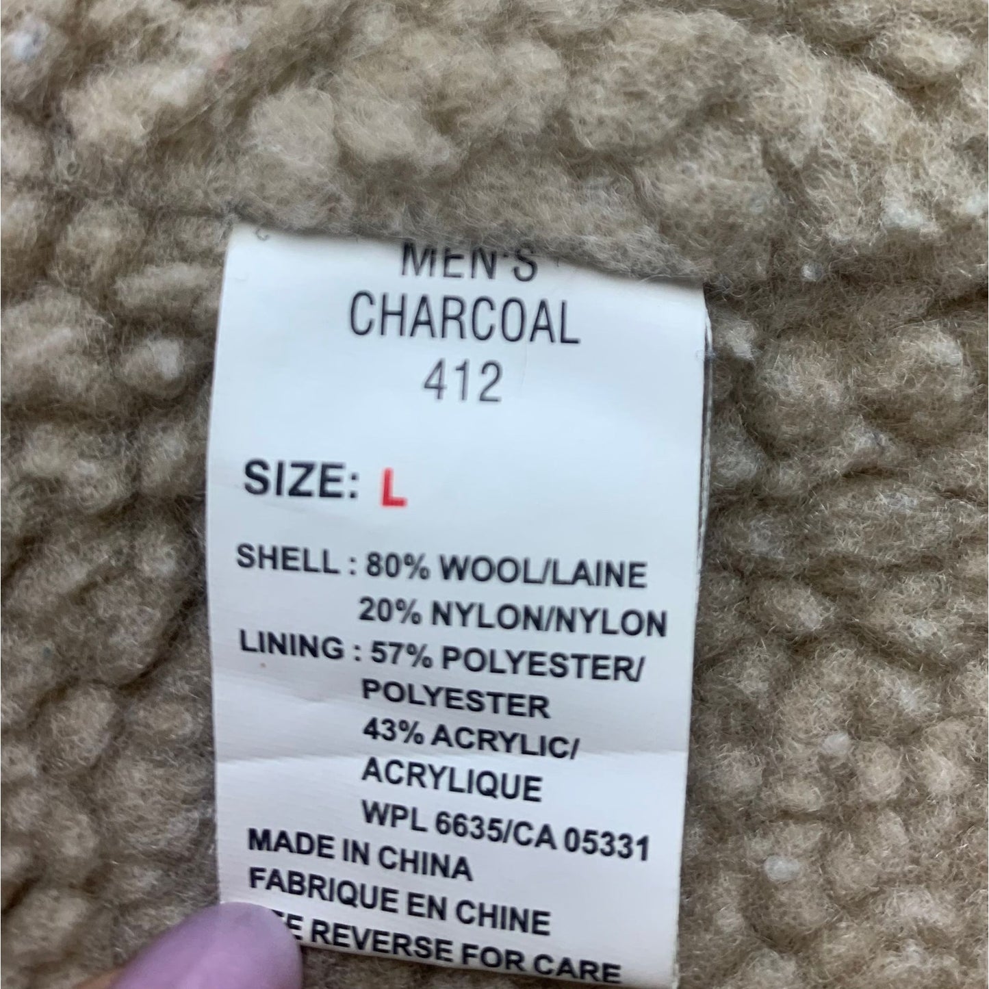 Vintage Woolrich Wool Men's Large Charcoal Gray Vest Sherpa Lined Zip Up Outdoor