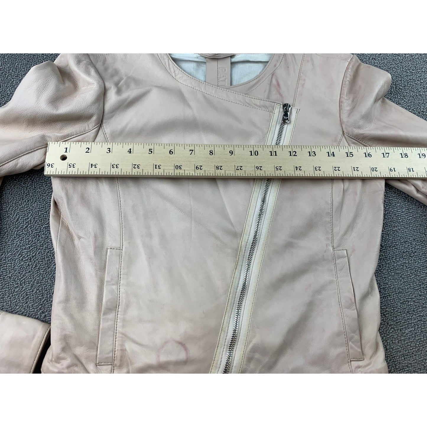 Y2K Patrizia Pepe Women Size 42 Pink Leather Jacket Genuine Sheepskin