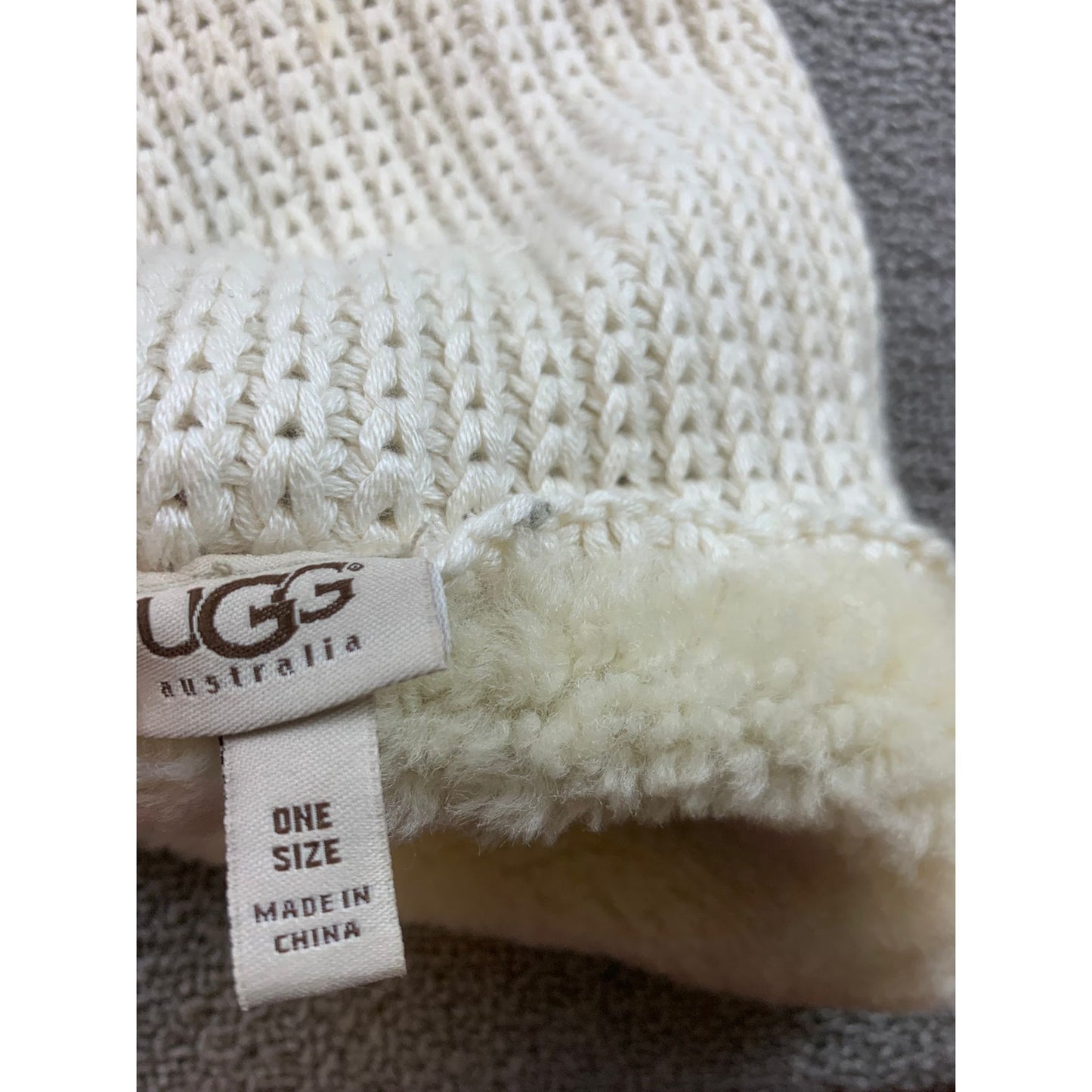 UGG Women’s Shearling Knit Infinity Scarf One Size Ivory Real Dyed Sheepskin