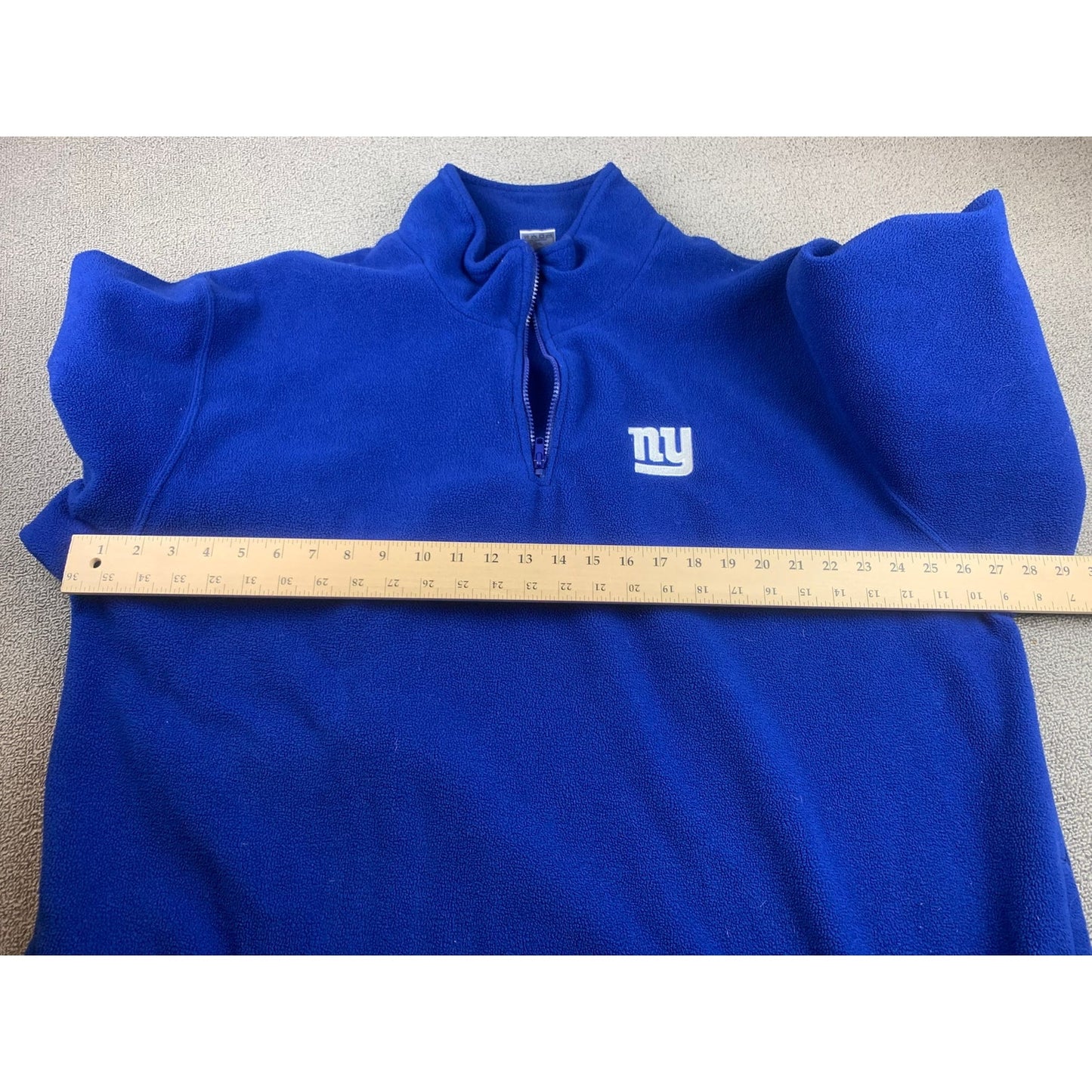 Y2K Reebok Men's XXL Blue NFL New York Giants Quarter Zip Fleece Pullover Jacket