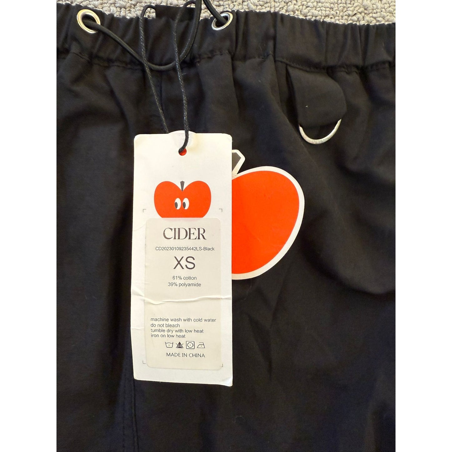 CIDER XS Womens Black Cargo Maxi Skirt Casual Adjustable Wais