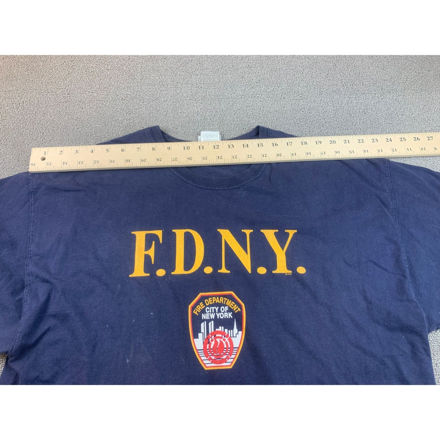 Vintage Jerzees Men's XL Dark Blue Fire Department FDNY NYC Graphic T-Shirt