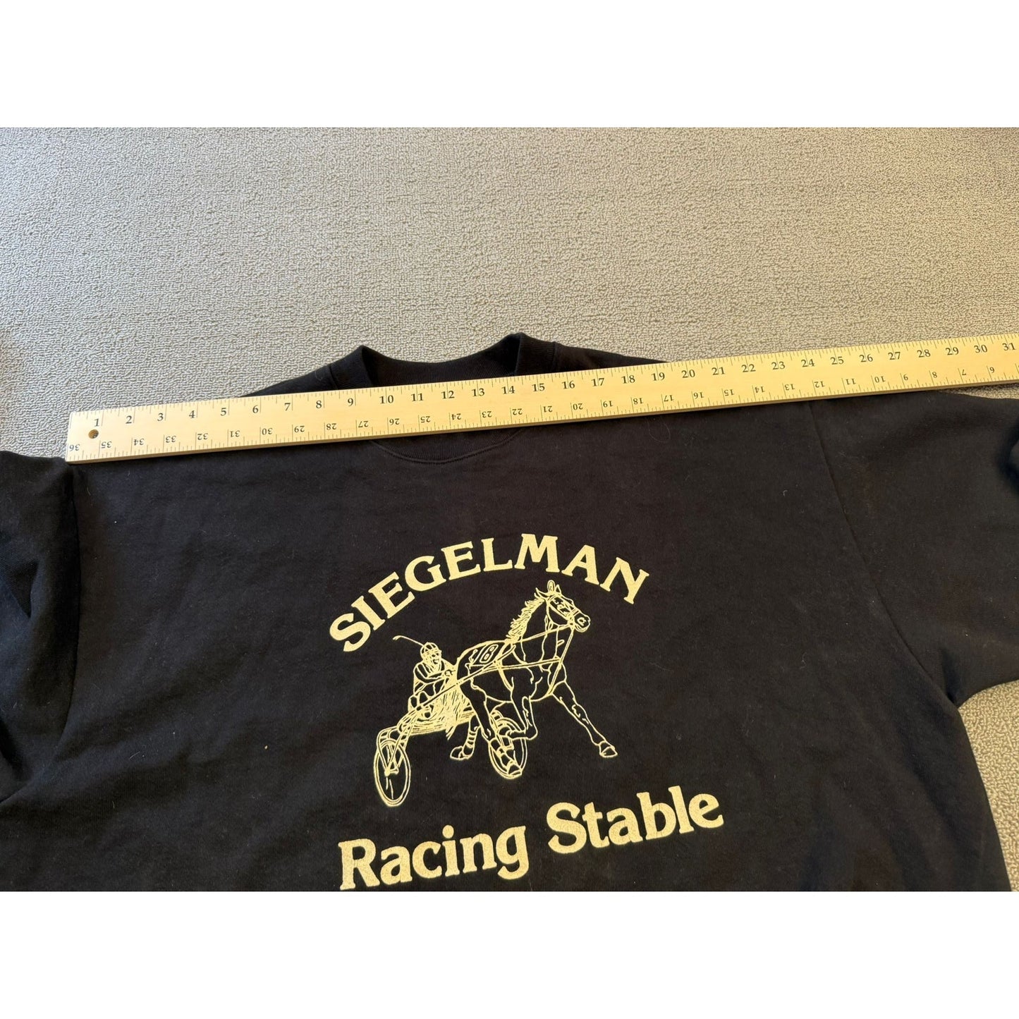 SIEGELMAN STABLE Men's Crewneck Sweatshirt XL Black Graphic Racing stable