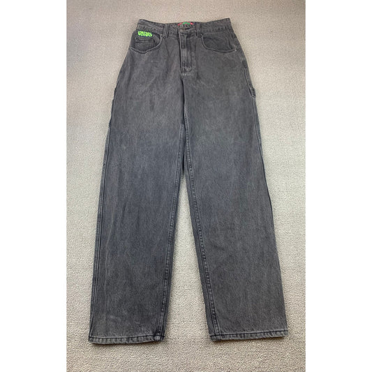 Empyre Denim Jeans Size 3 Black Faded Gray Embroidered Patches
