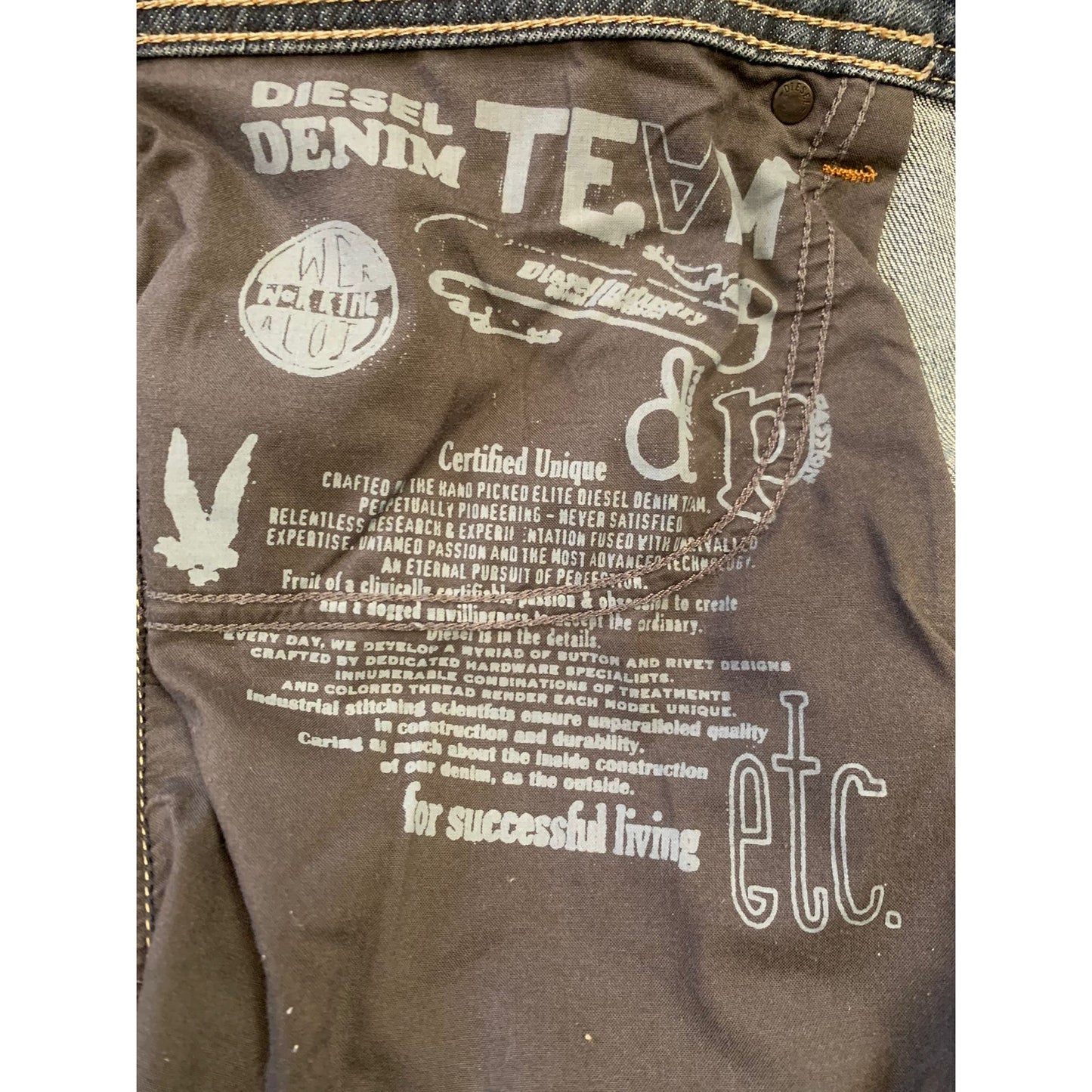 Y2K DIESEL Men's 38 "Industry" Denim Division Straight Leg Jeans