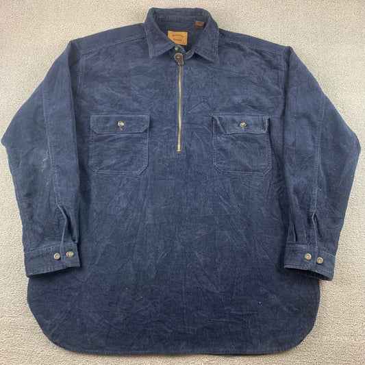 St. John's Bay Men's Large Dark blue corduroy half zip jacket with 2 pockets