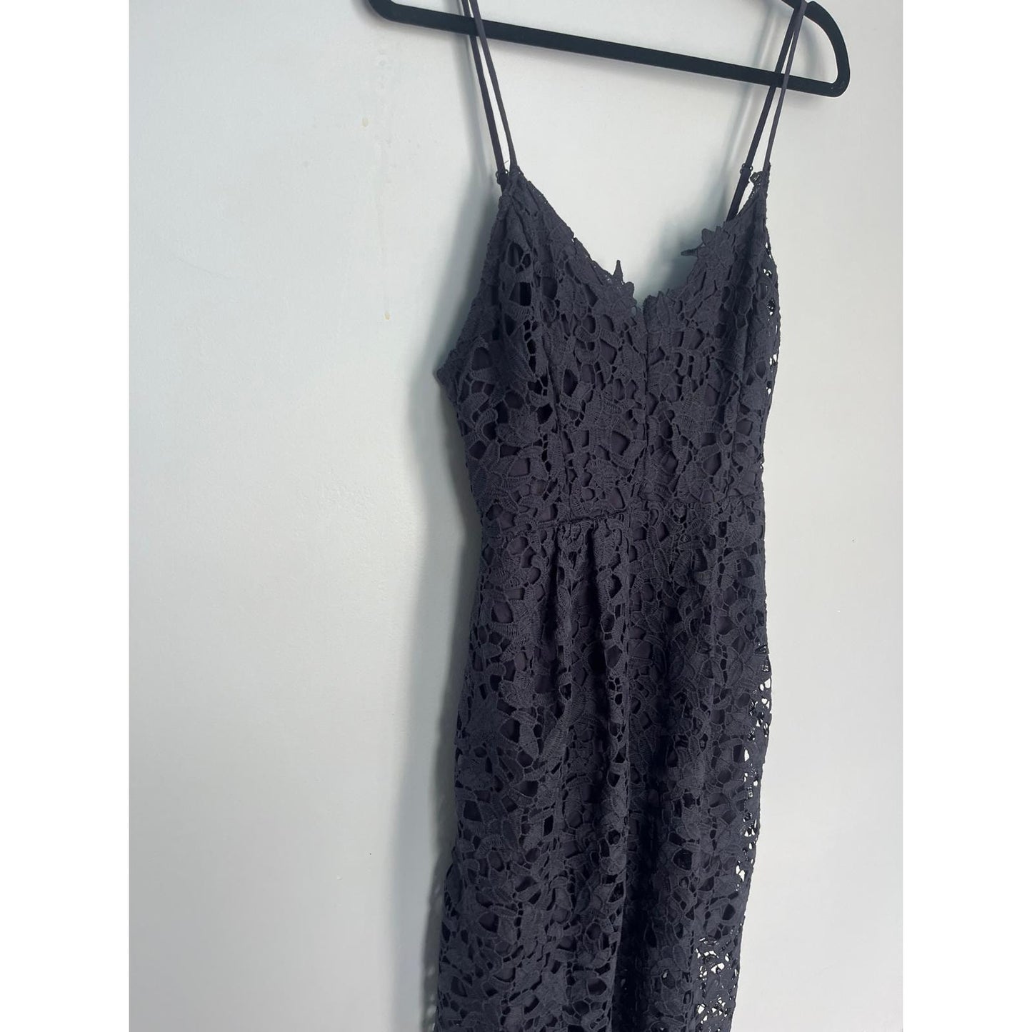 ASTR The Label Lace Midi Dress Women Large Blue Floral Crochet Formal