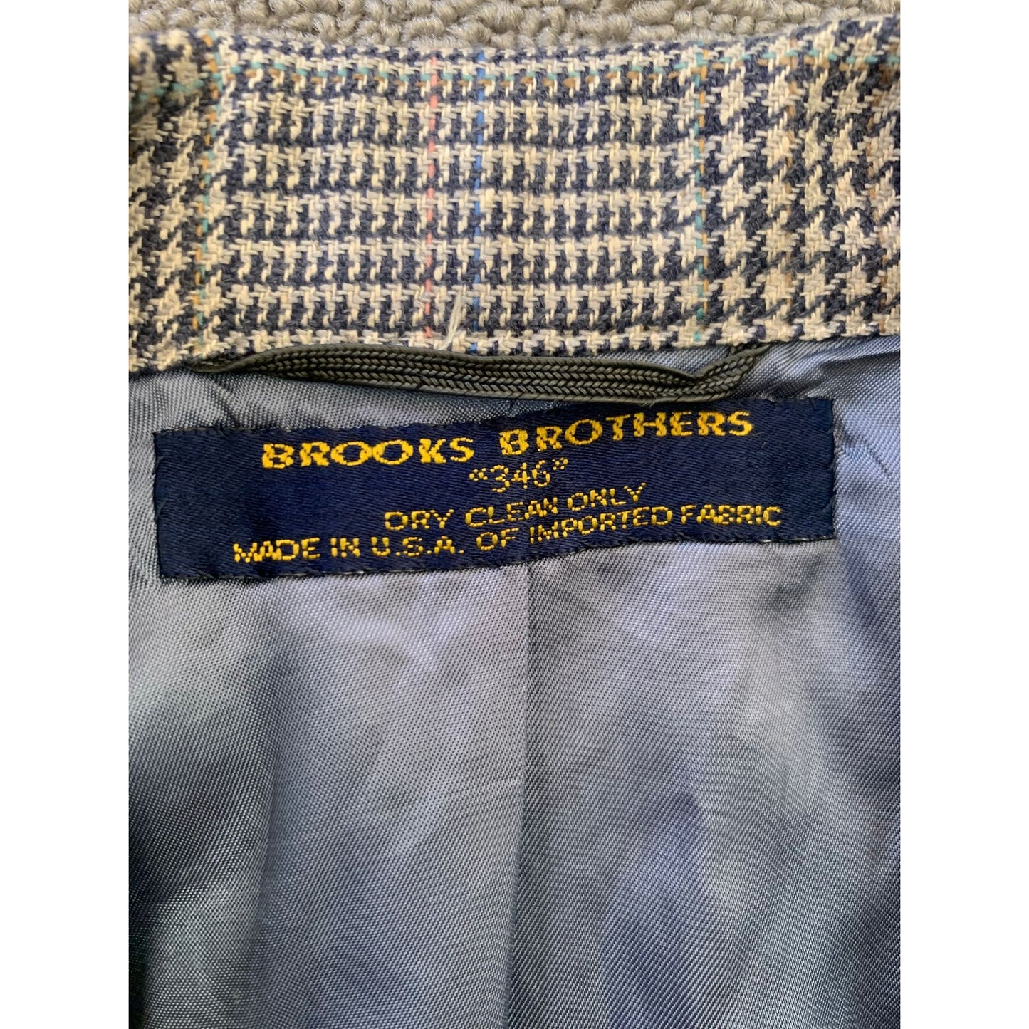 Vintage Brooks Brothers 346 Men's 42R Beige Plaid Wool Sport Coat Blazer