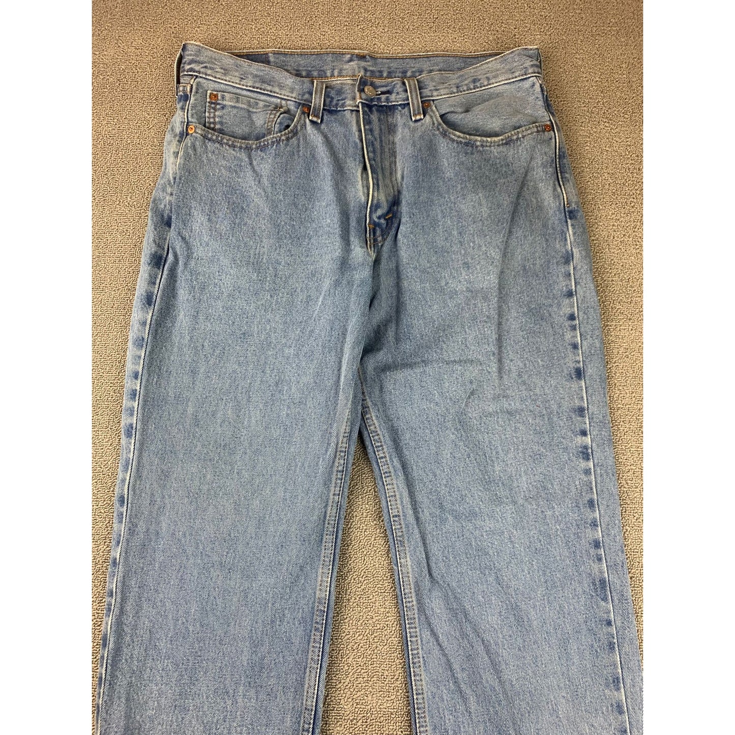 Levi's Men's 34x29 550 Relaxed Fit Blue Light Wash Straights Jeans
