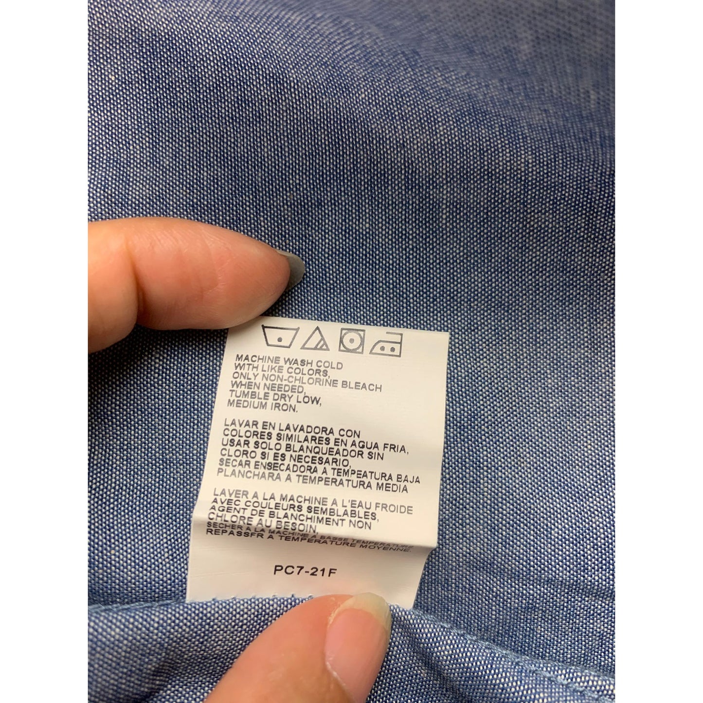 Y2K Wrangler Men's 17x35 Blue Shirt with Western Pearl Snaps Long Sleeve