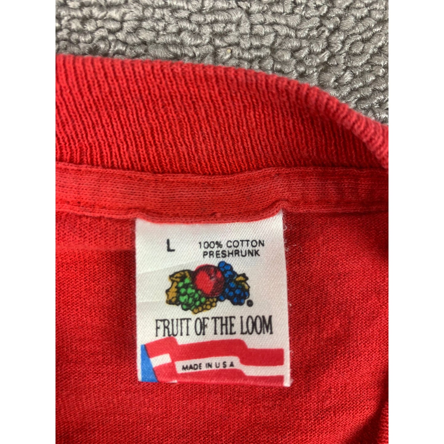 Vintage 90s Men's Large Washington DC Capitol Hill Single-Stitch Red Shirt