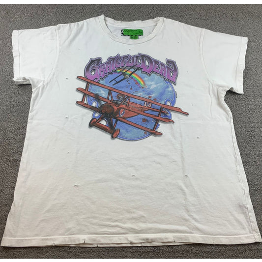 The Grateful Dead SANDRINE ROSE Women's Medium T-shirt White Distresses Holes