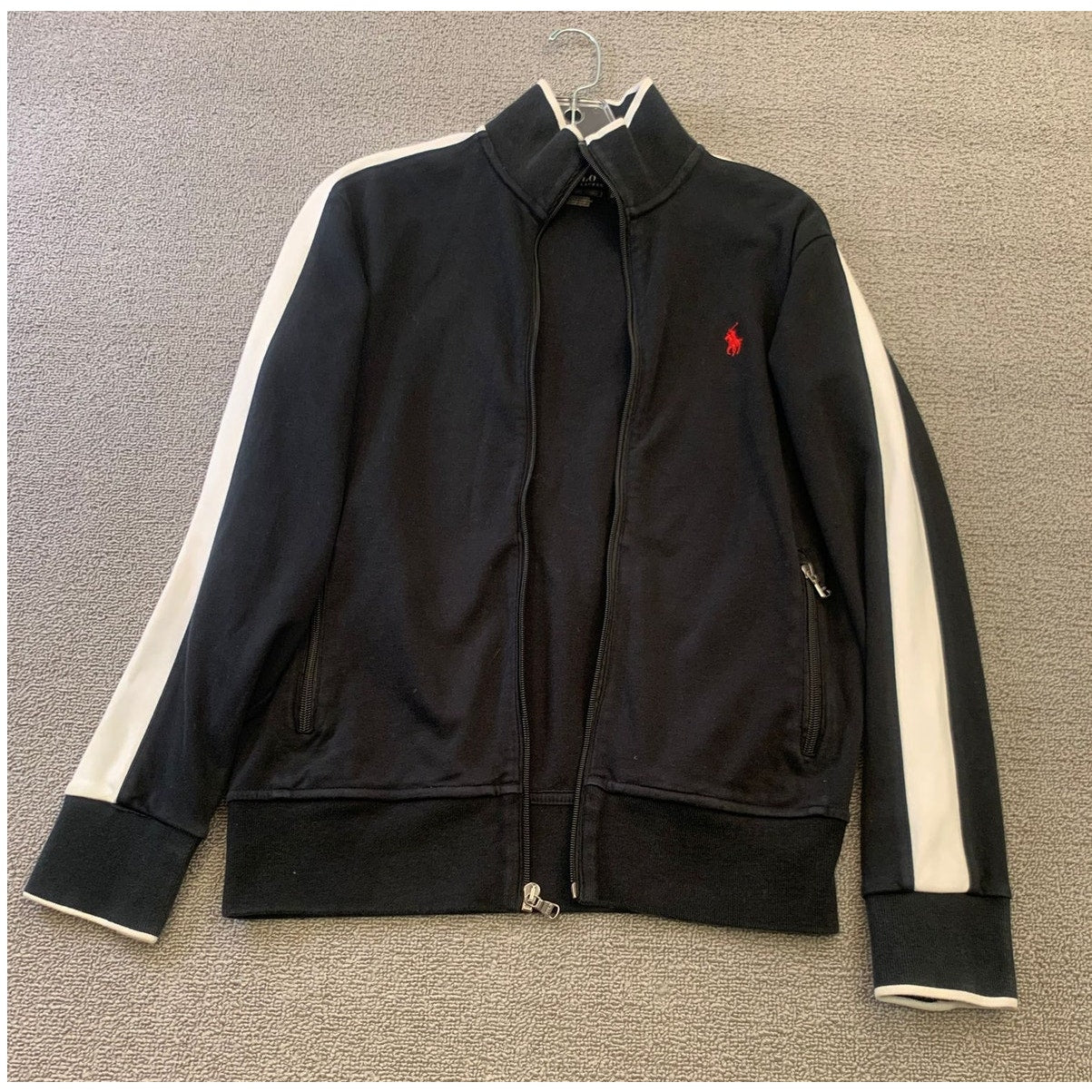 Polo Ralph Lauren Men's XS Black White Full Zip Track Jacket