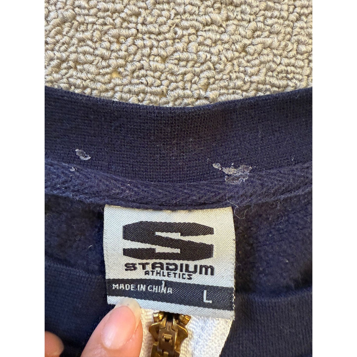 Stadium Athletics Men Large Blue Michigan Pullover Crewneck Sweatshirt