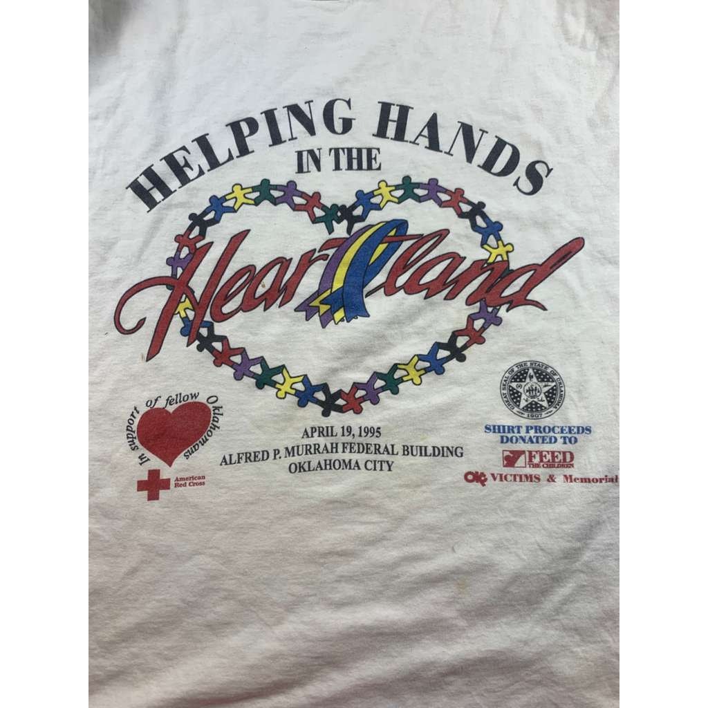 Fruit of the Loom Large TShirt 1995 Oklahoma City Helping Hands in the Heartland