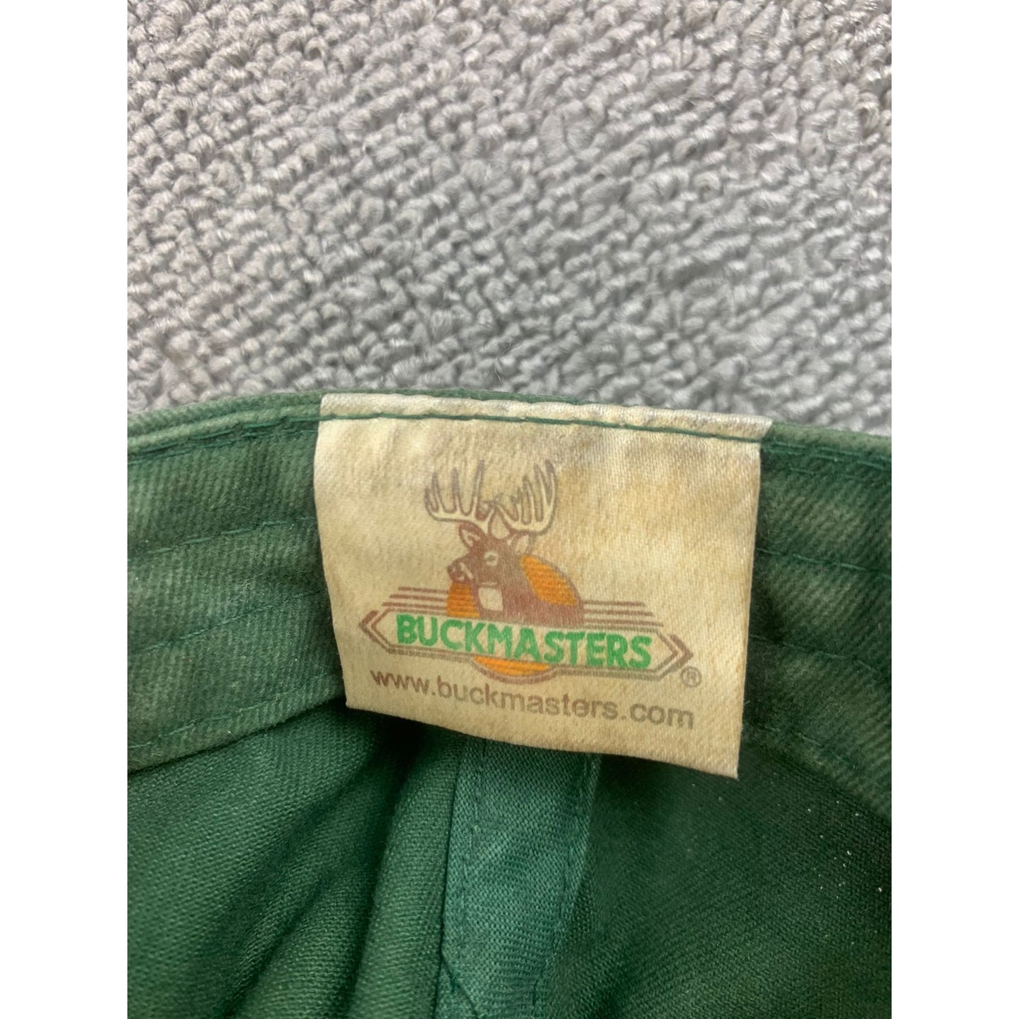 Vintage Buckmasters One Size Green Camo Hunting Deer Hat Adjustable Cap