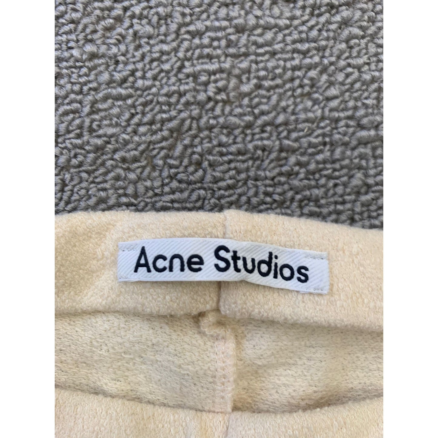 Acne Studios Women's S Beige Flare Pants Crochet Patches Pants