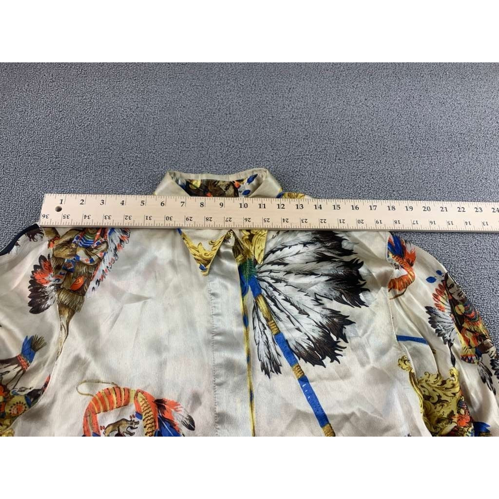 VTG Marina Sitbon Kamosho Blouse Womens Silk Viscose Baroque Pint France Made