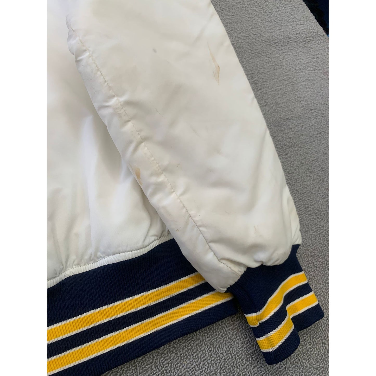 Vintage Maple Men's M White Black Yellow Varsity Jacket Athletic Sportswear