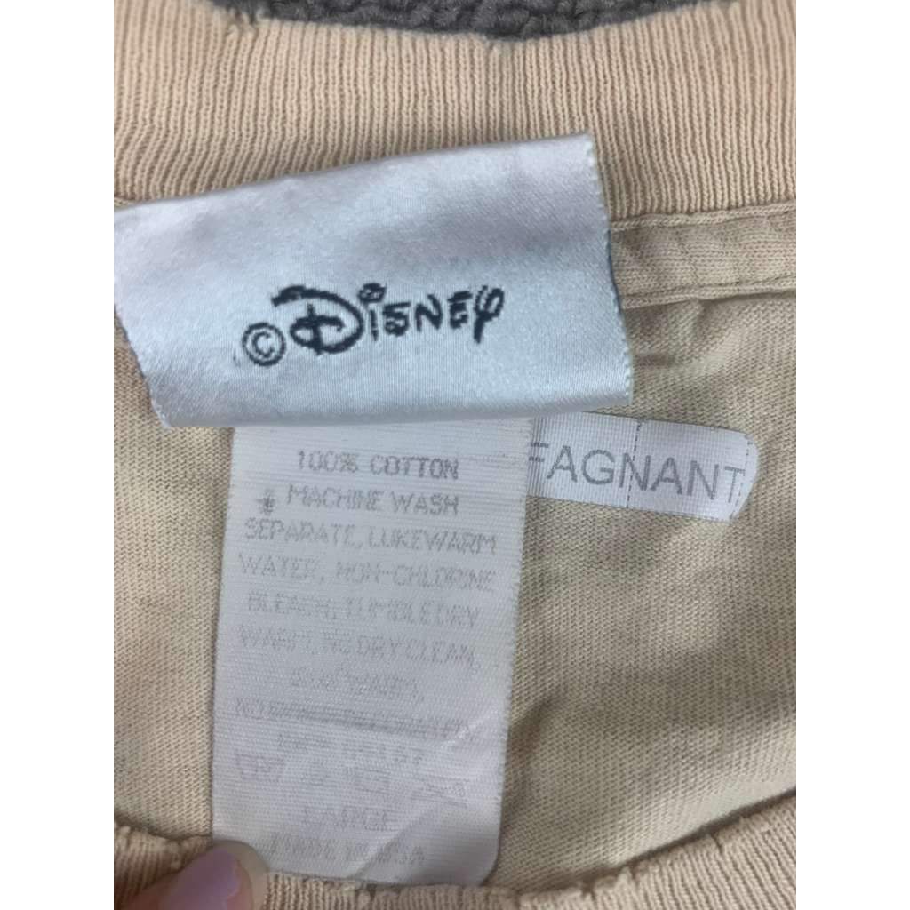 Vinatge Disney Tan Size Large World Tour Mickey Mouse Park Short Sleeve T Shirt