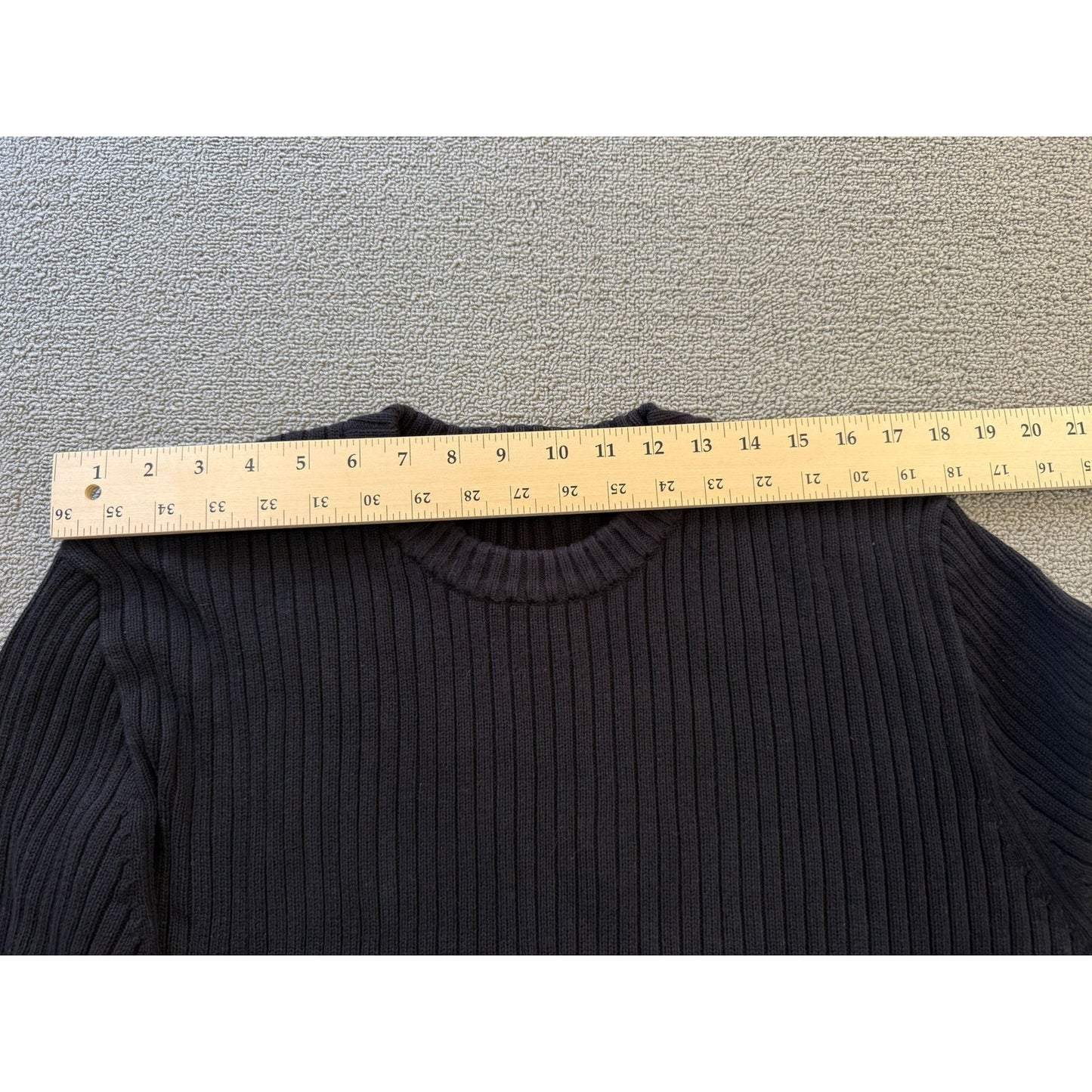 J.Crew Men’s Size L Black Ribbed Knit Cotton Sweater