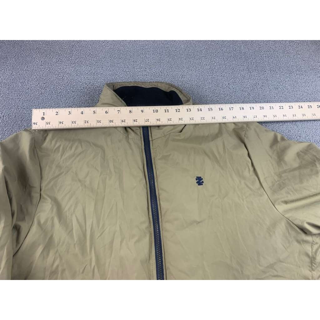 IZOD Jacket Men's XL Tan Quilted Lined Full Zip  Polyester Warm Winter Jacket