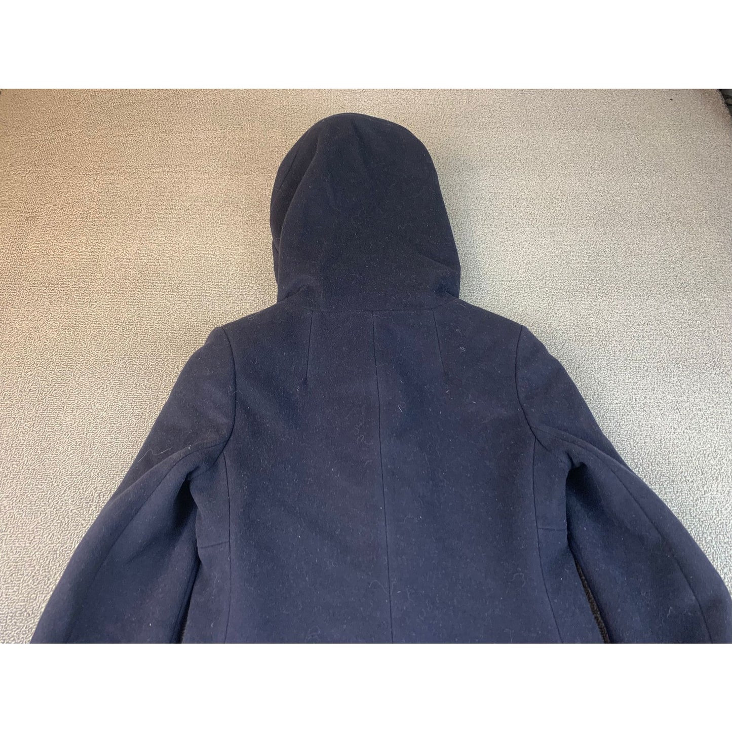 Babaton Women's XXS Navy Blue Hooded Wool Coat Outerwear Jacket