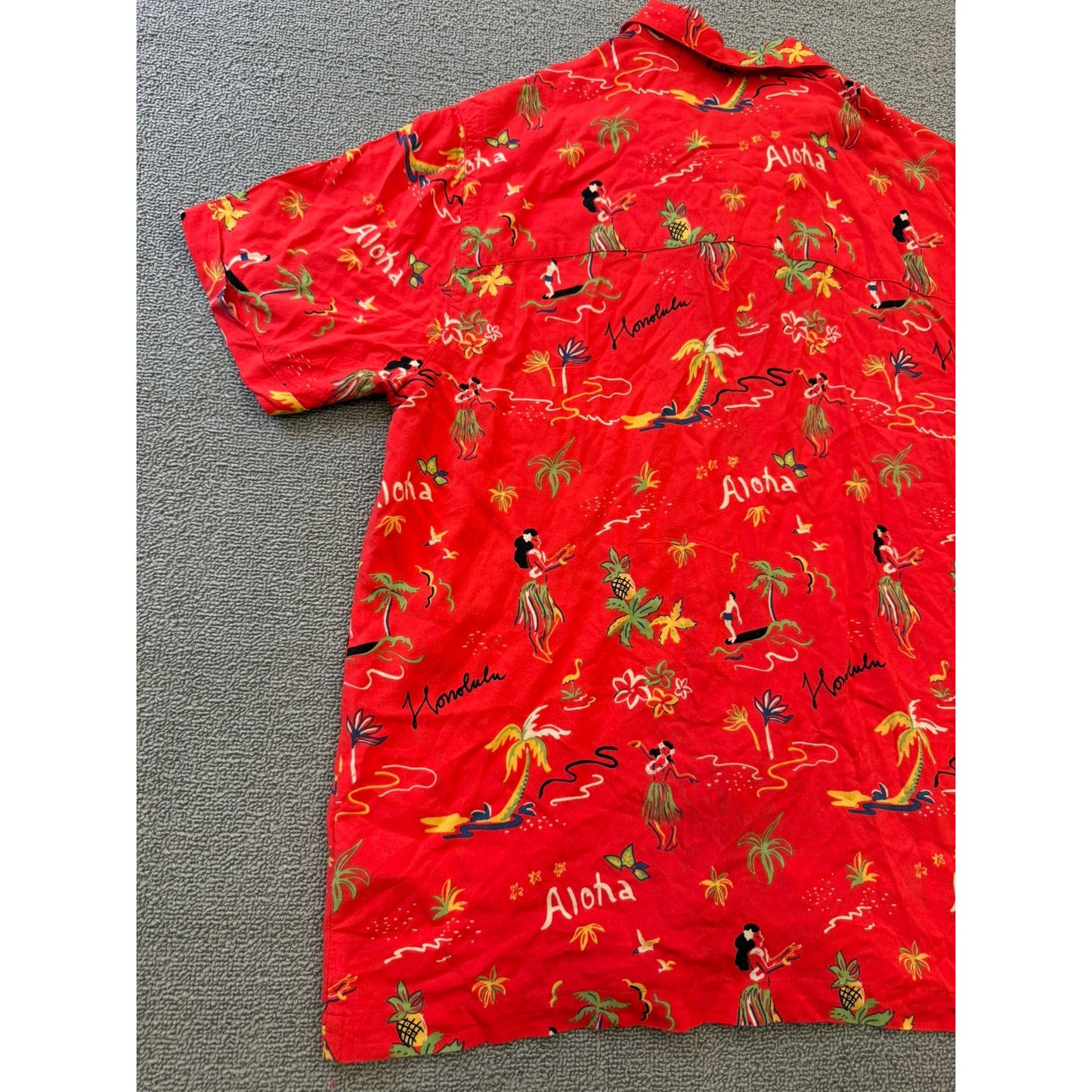 Scotch & Soda Men's Large Red Aloha Shirt Hawaiian Island Getaway