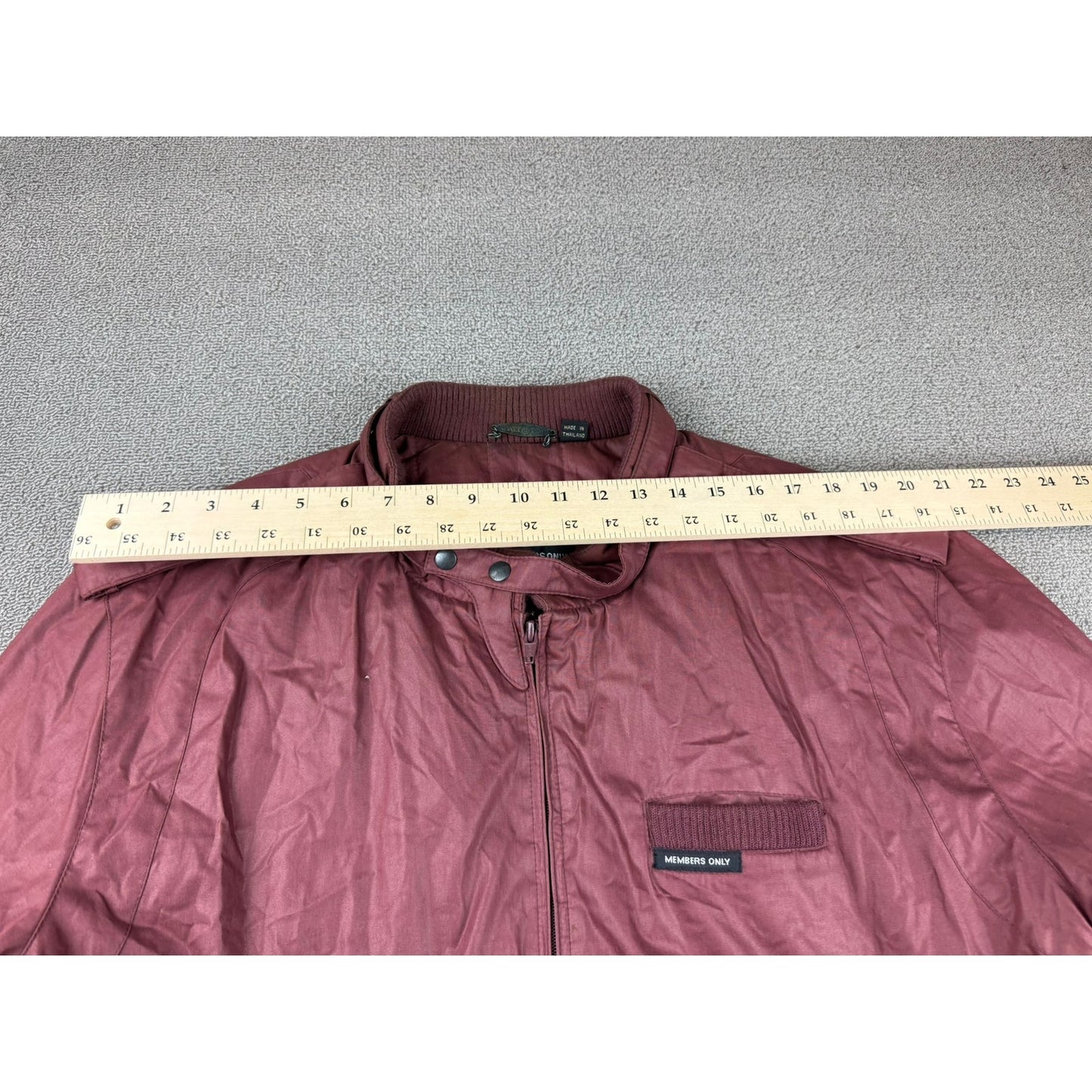 Vintage Members Only Bomber Jacket Mens 44 Crimson Red Cafe Racer Full Zip 80s