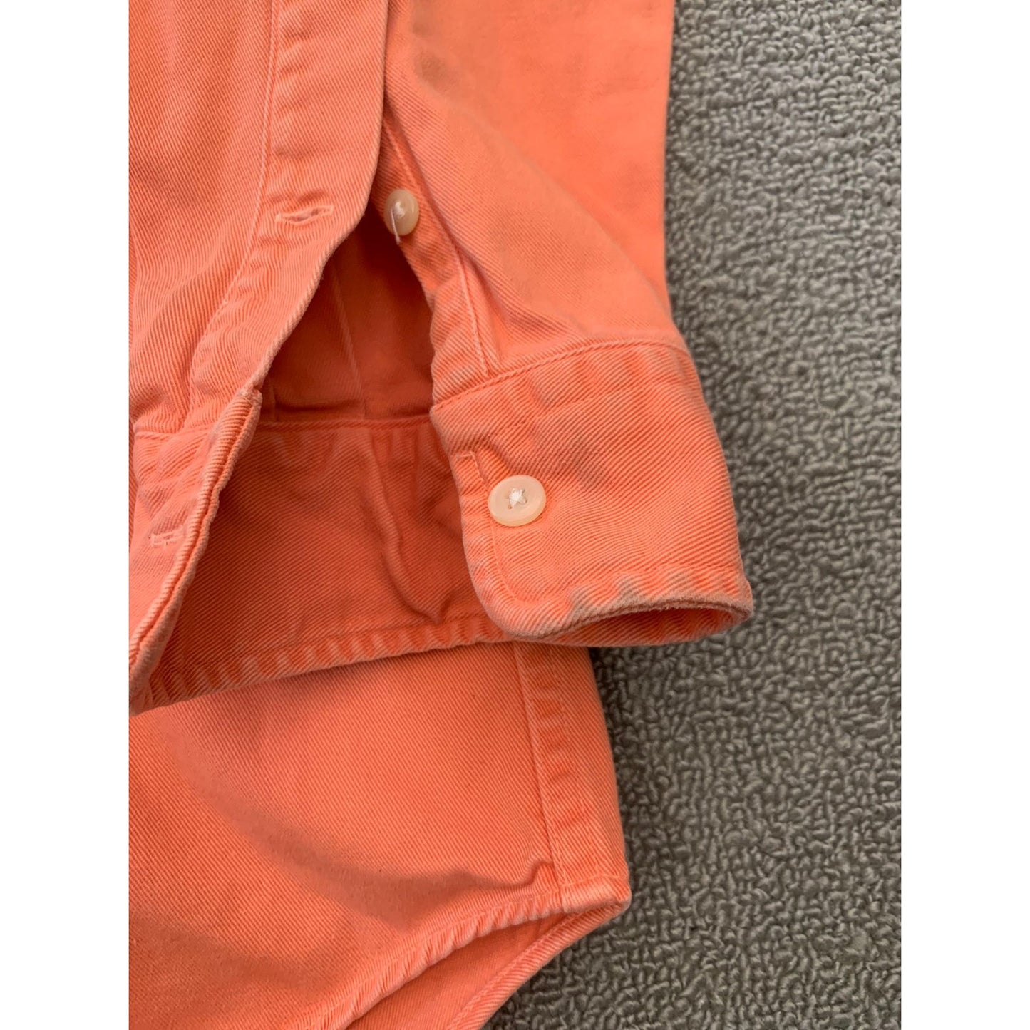 RALPH LAUREN Men's Large Orange Solid Button-Down Shirt