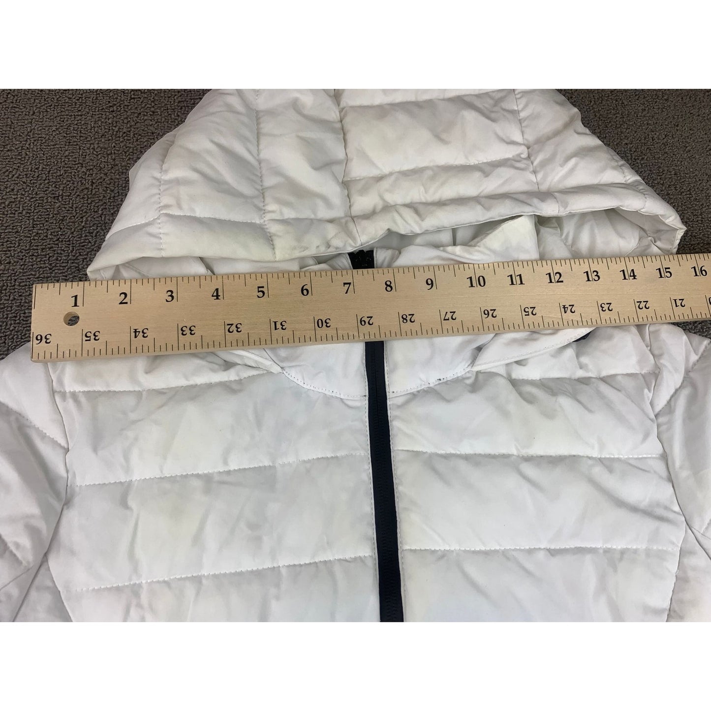 Guess Women's M White Puffer Jacket With Hood