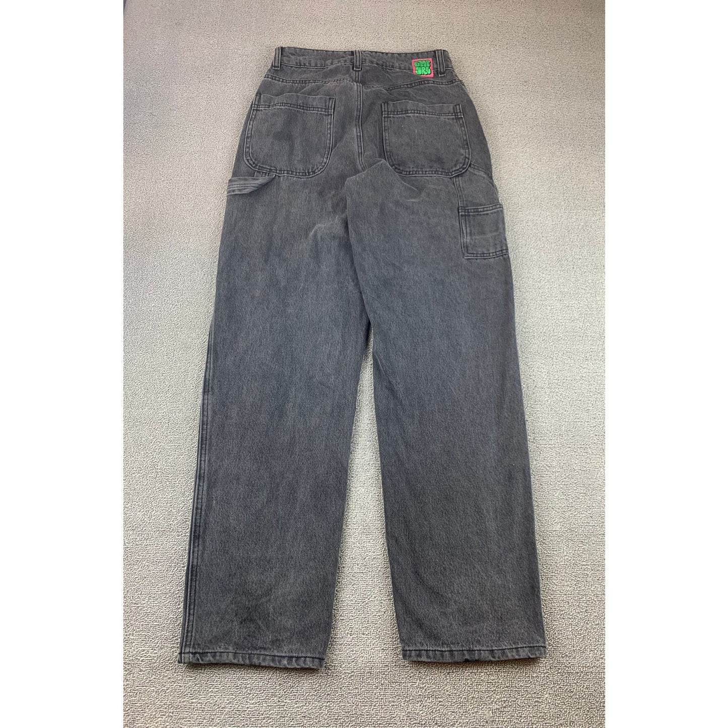 Empyre Denim Jeans Size 3 Black Faded Gray Embroidered Patches