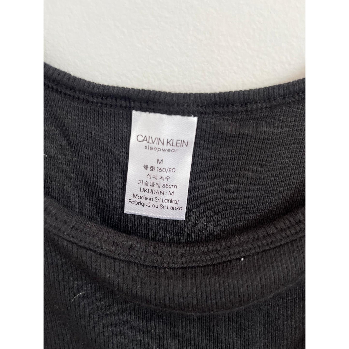 Calvin Klein Tank Top Women M Black Ribbed Cotton Stretch NWT