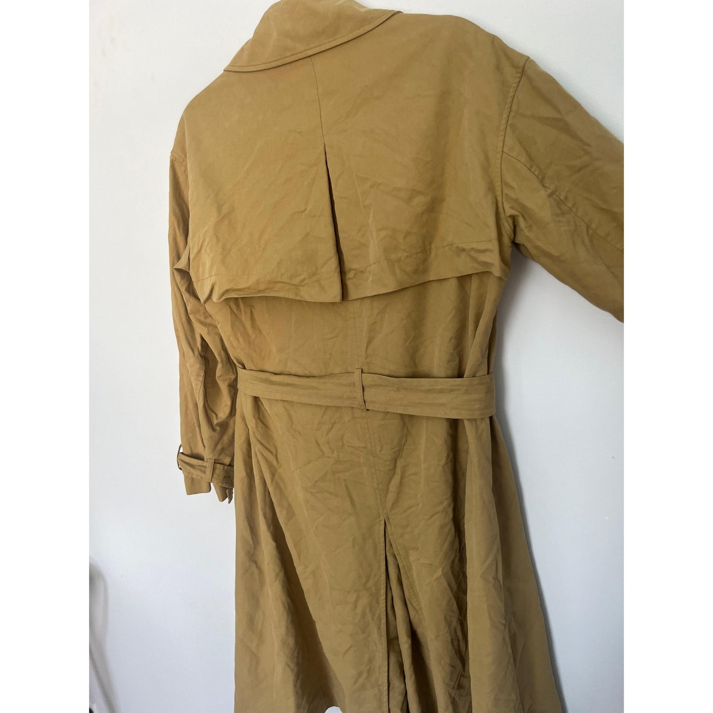 Nili Lotan Trench Coat Women S Tan Belted Cotton Double Breasted Lined