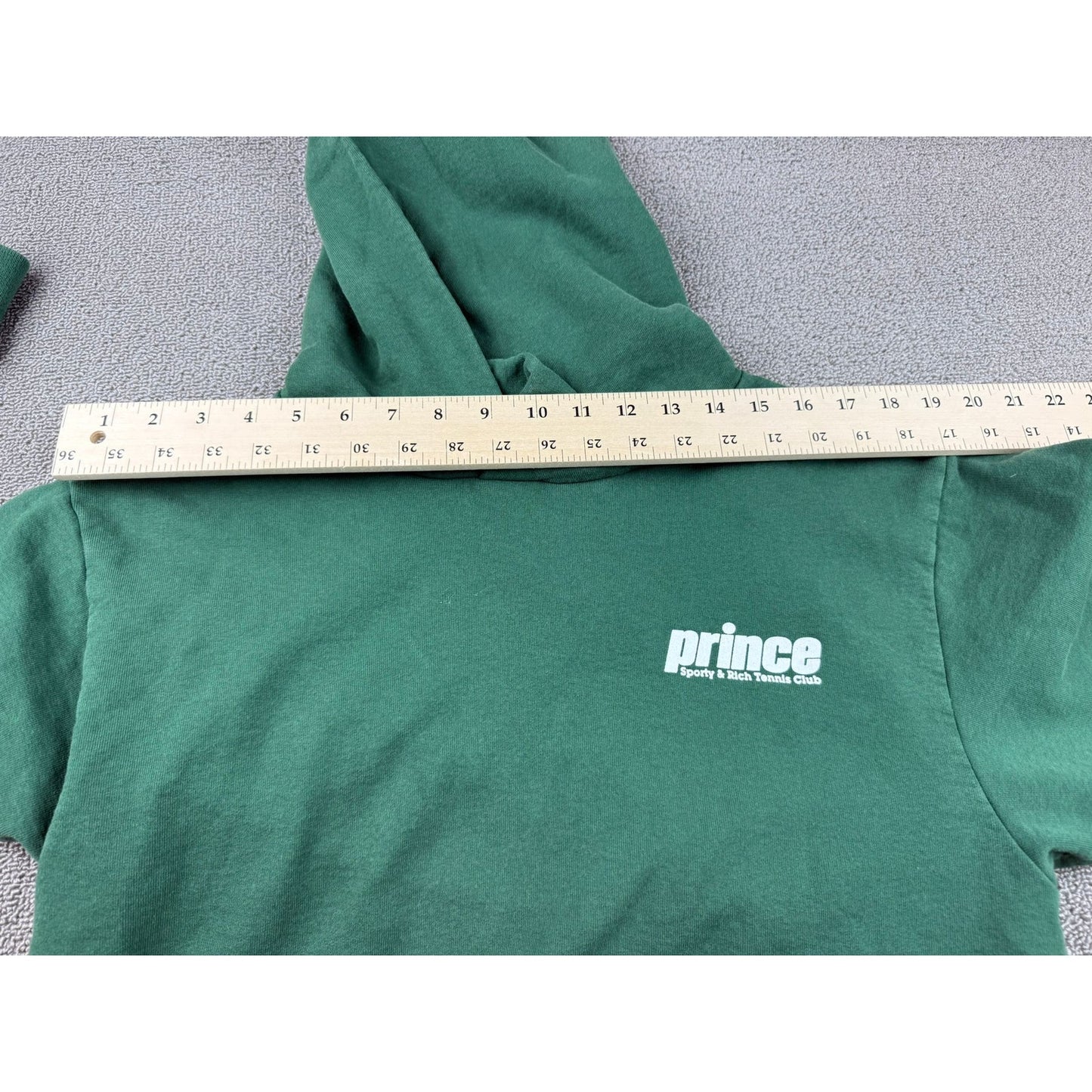 Sporty And Rich Men Small Green Prince Hoodie Pullover With Front Pocket